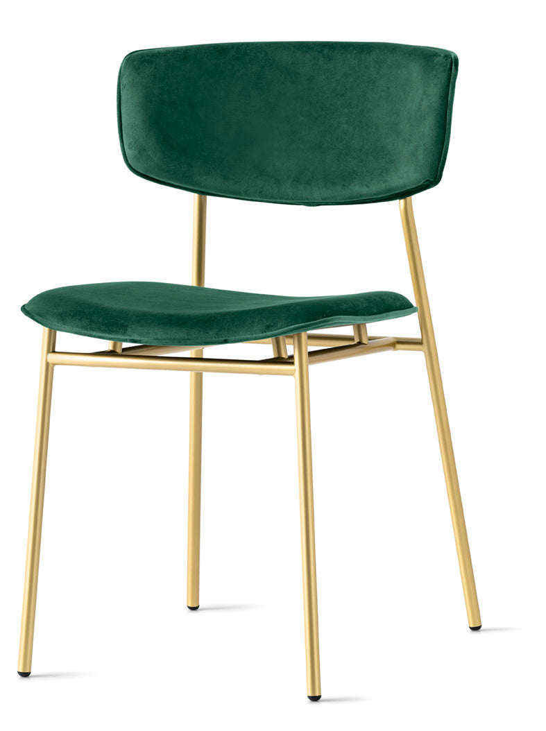 Upholstered FIFTIES Chair with Gold Base