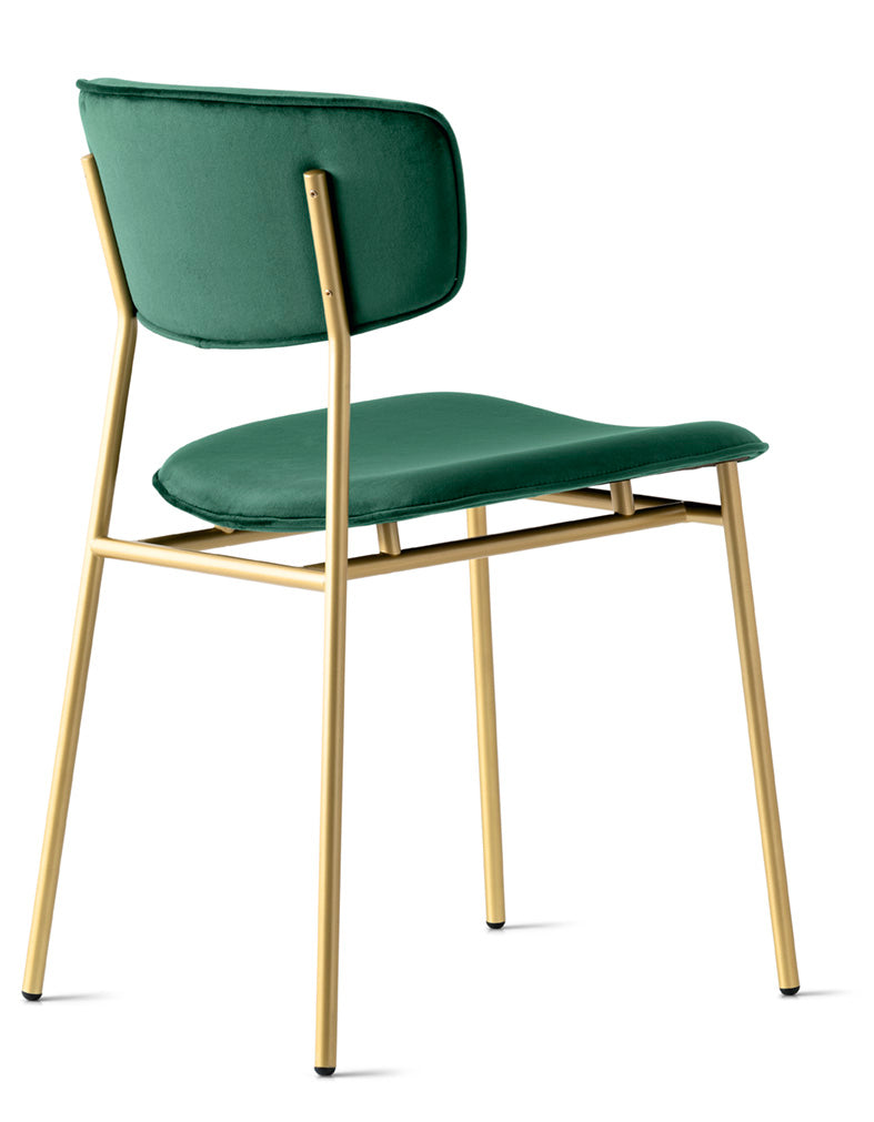 Upholstered FIFTIES Chair with Gold Base