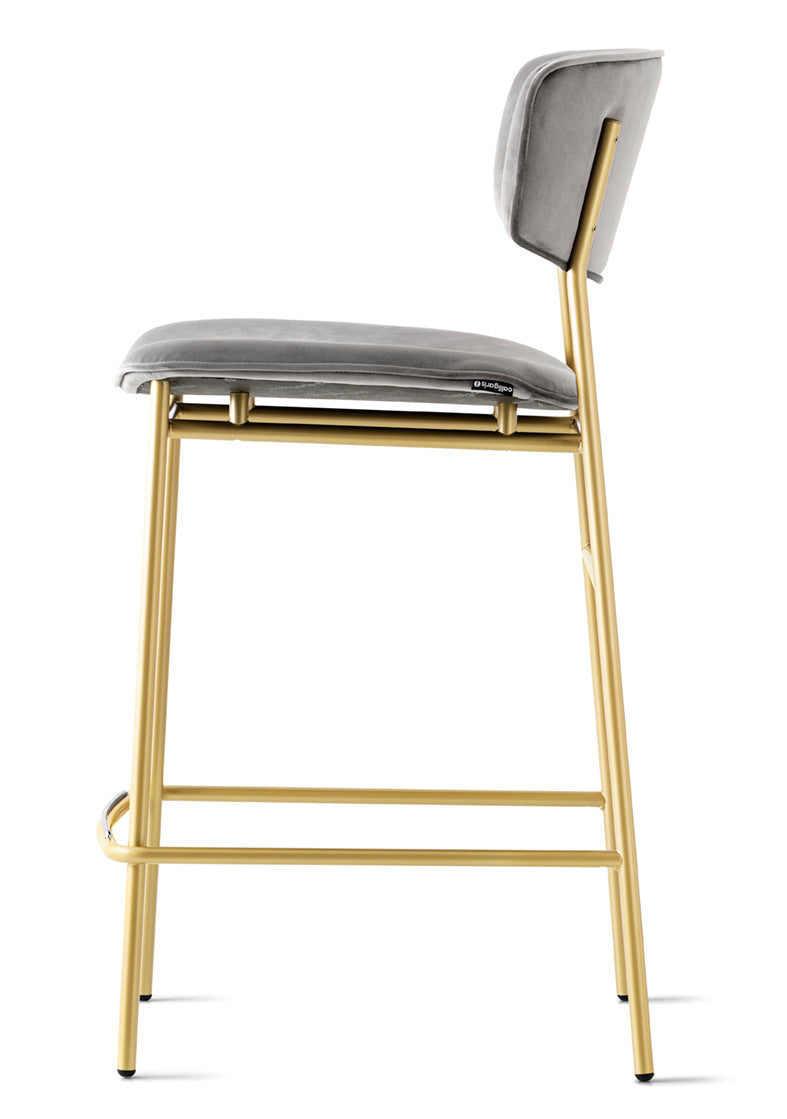 FIFTIES upholstered bar chair with a golden base