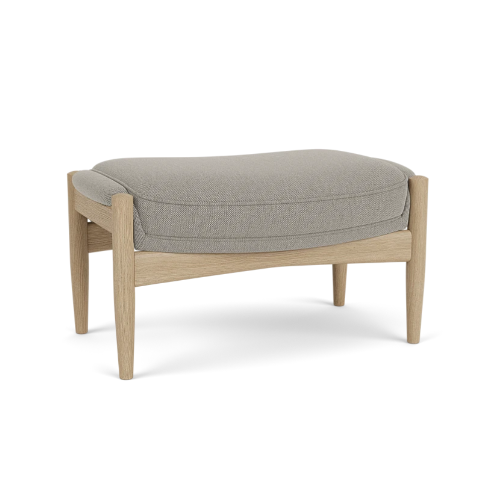 Fußhocker THE SEAL grau mit Eichenbasis