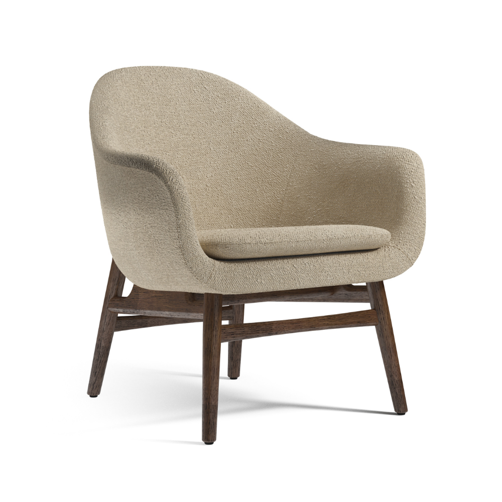 Beige HARBOUR fauteuil met een donkere eiken basis