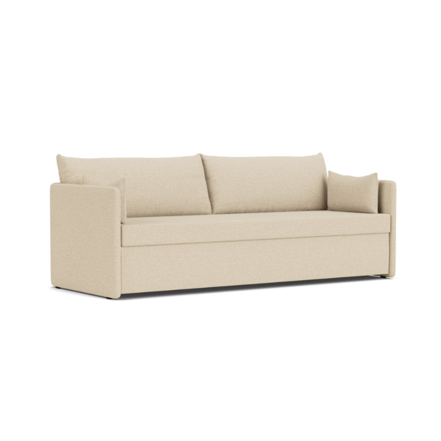 Sofa met slaapfunctie 3-zits OFFSET lichtbeige