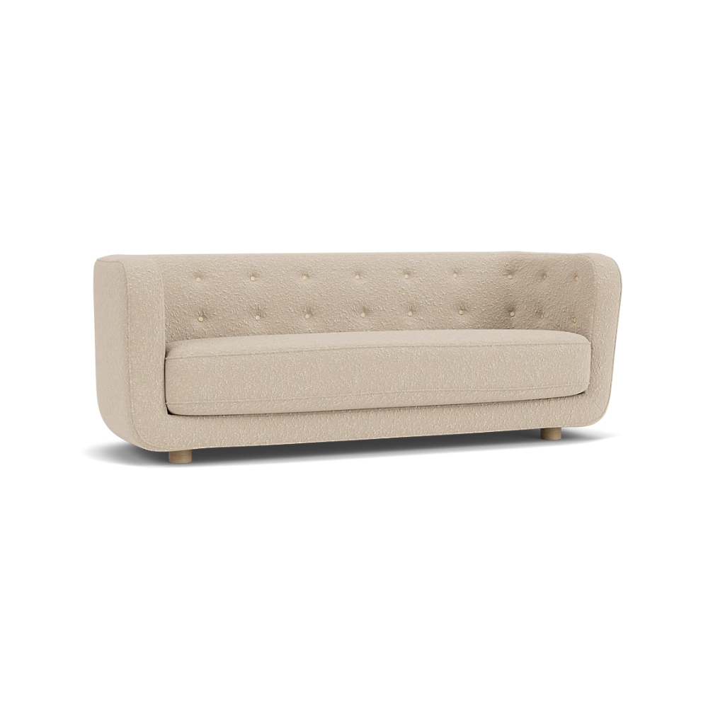 Sofa VILHELM beige met eiken basis