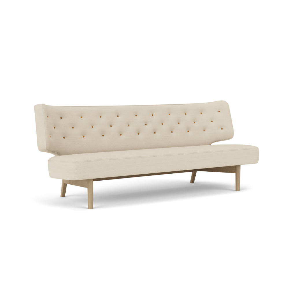 Sofa 2-zits RADIOHUS beige met eiken basis