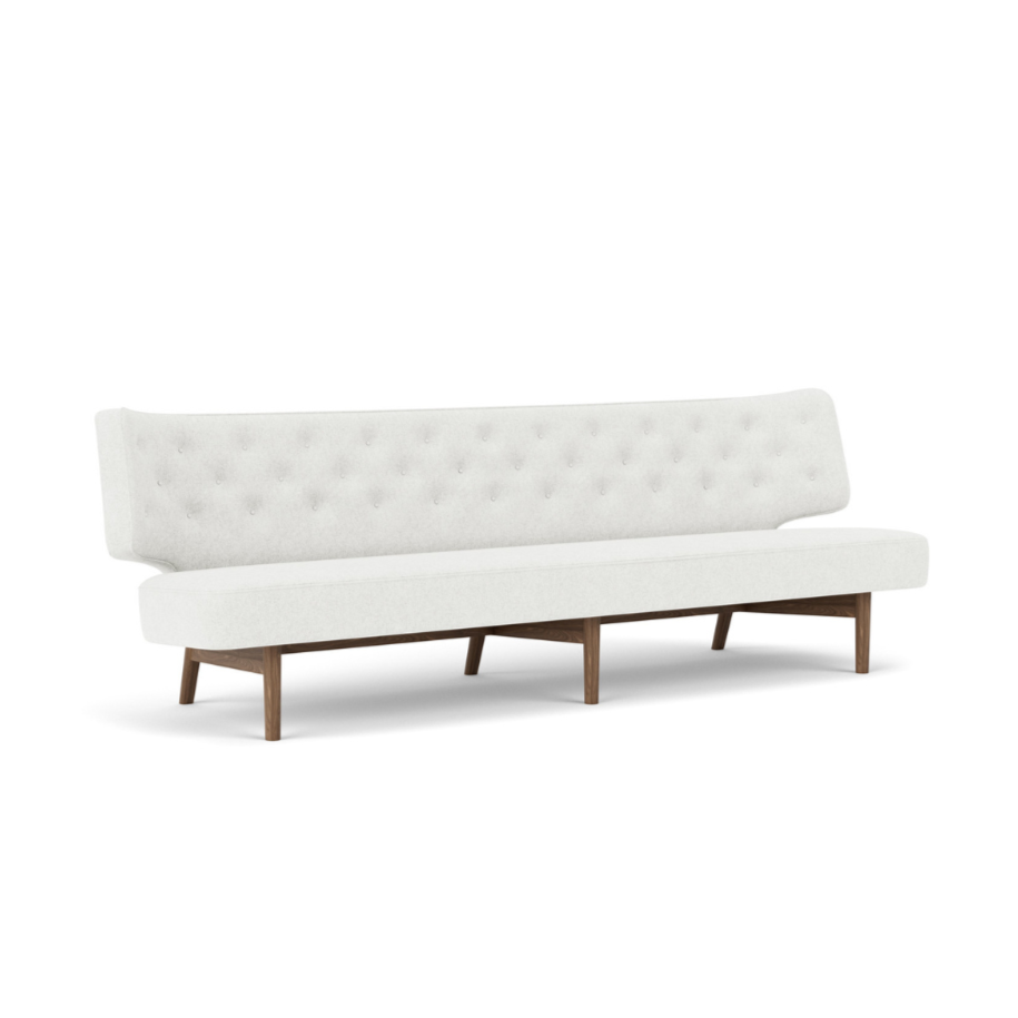 3-seater Sofa RADIOHUS light gray with walnut base