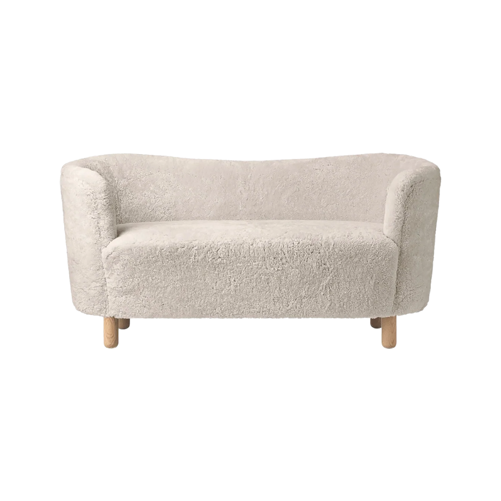 Sofa MINGLE schapenleer met eiken basis