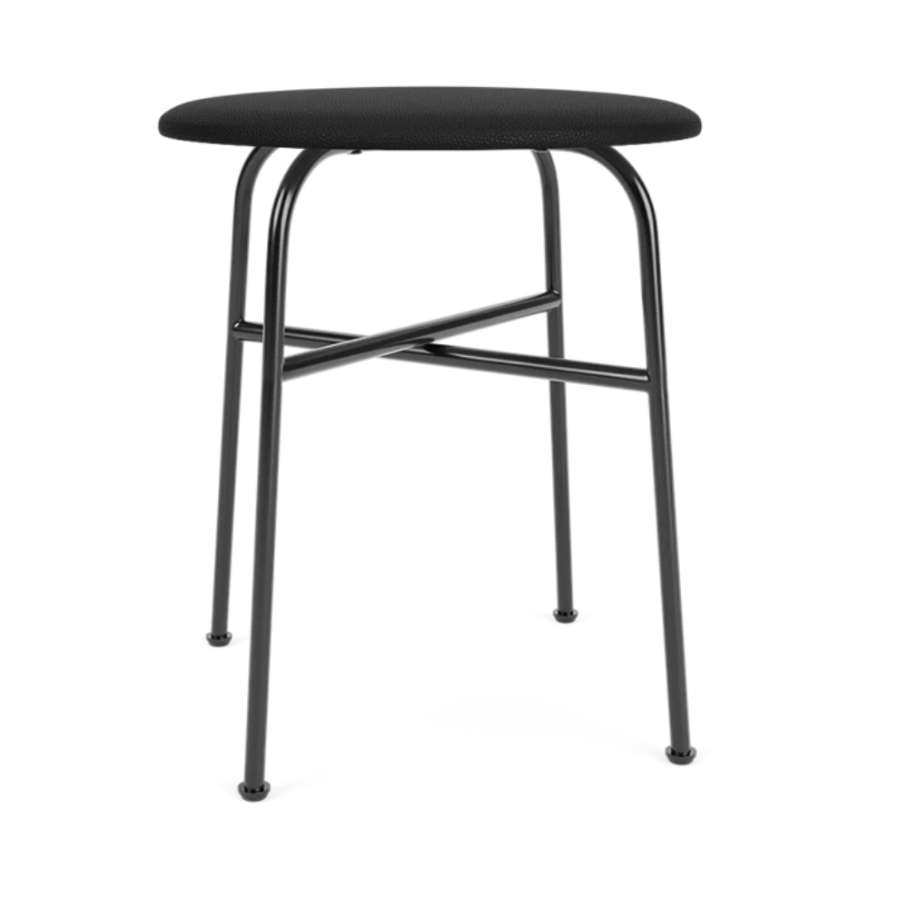 Hocker AFTEROOM schwarz mit Stahlbasis