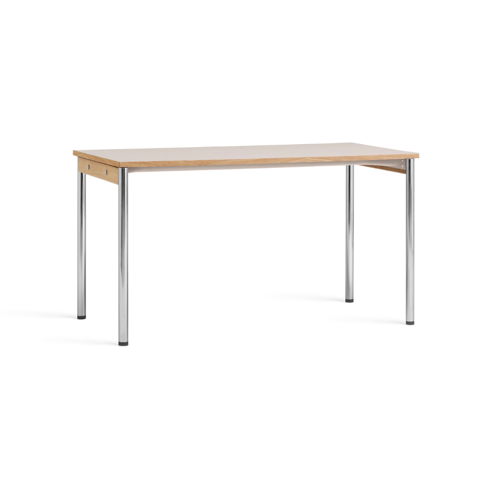 Cream laminate table with chrome base