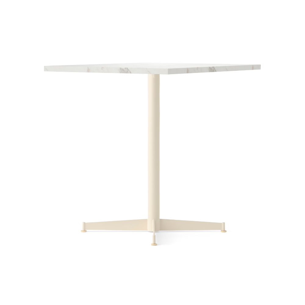 Koffietafel NOOK wit marmer met een crèmekleurige basis