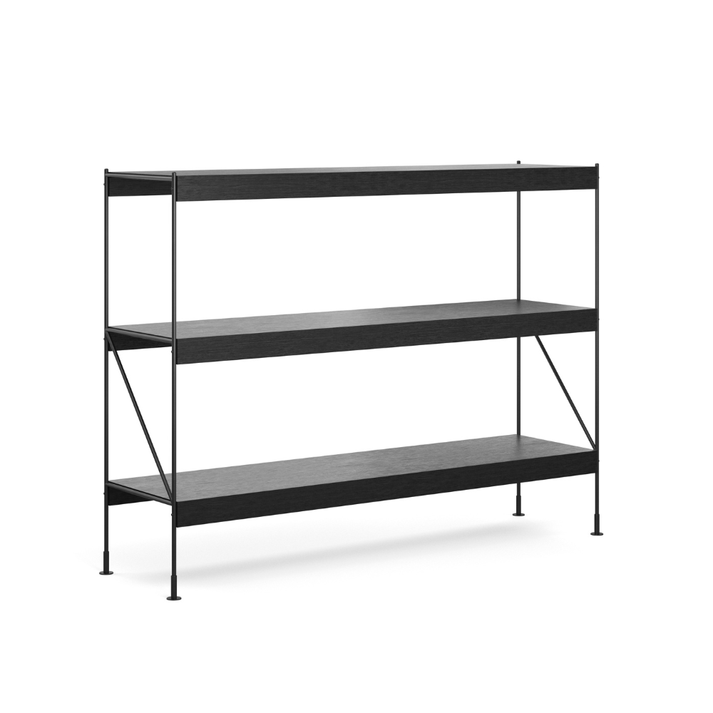 ZET Shelf black oak wood with black frame