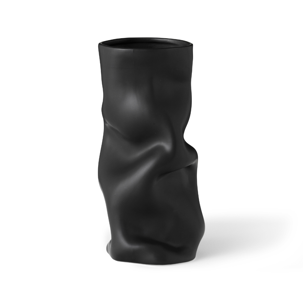 Vaas COLLAPSE zwarte keramiek