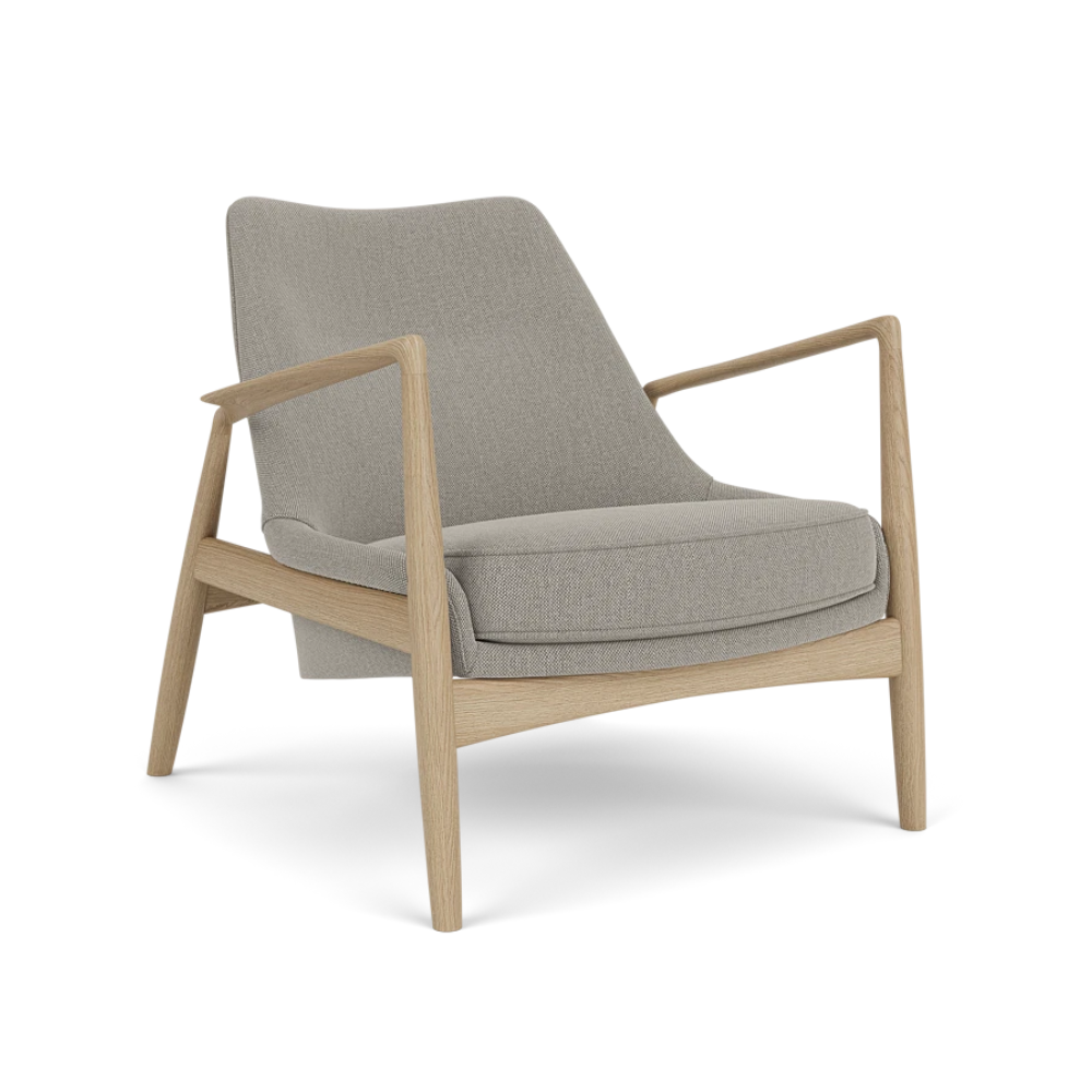 THE SEAL armchair gray with oak base