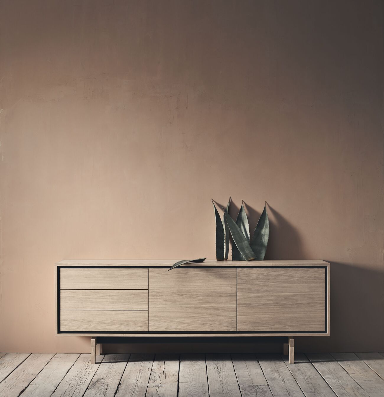 TV-meubel FLOOW gebleekt eikenhout