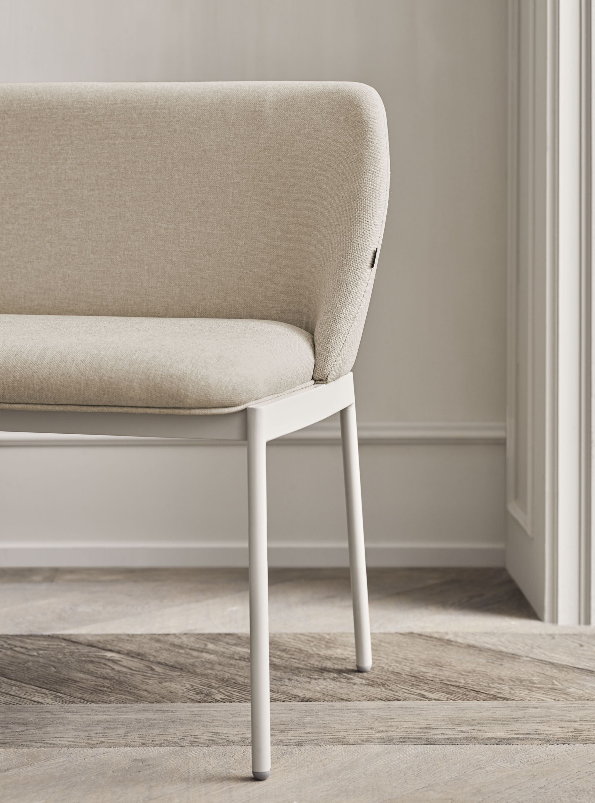 3-Personen-Sofa gepolsterte Frank Grey Steel Basis