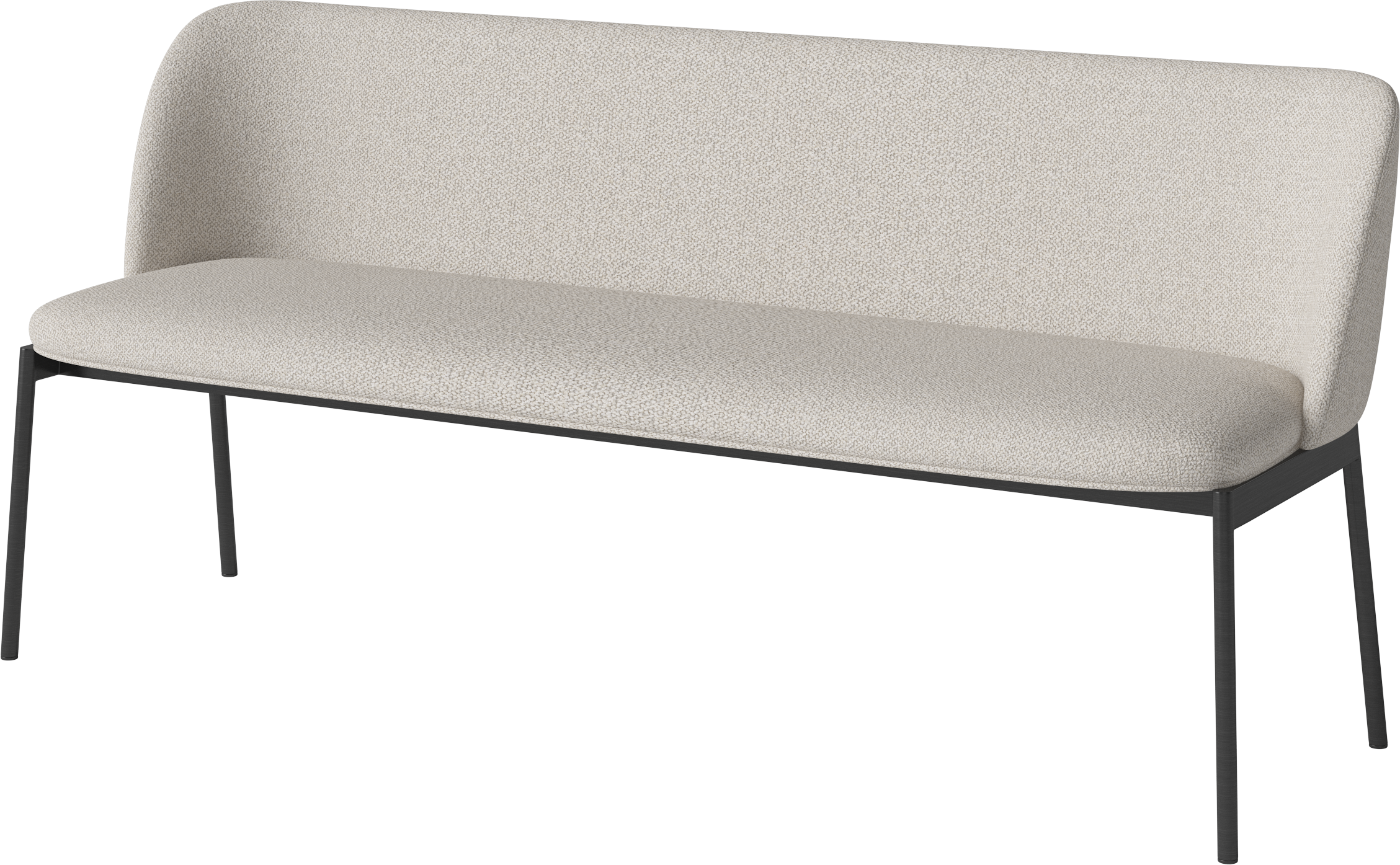 2,5-Personen-Sofa gepolsterte Frank Black Stahlbasis