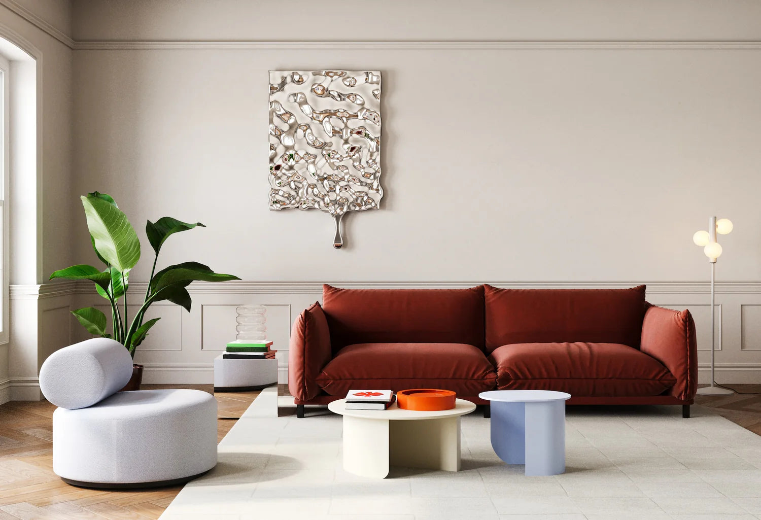 Salontafel PLATEAU zalmkleurig