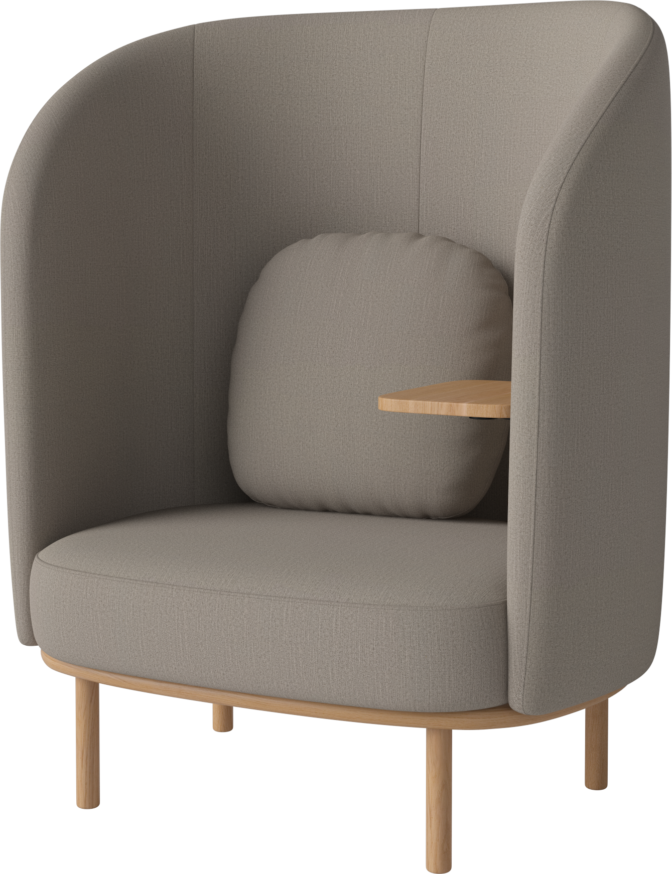 Sessel mit Fuuga -Nisttisch -Eichenholz -Holzbasis