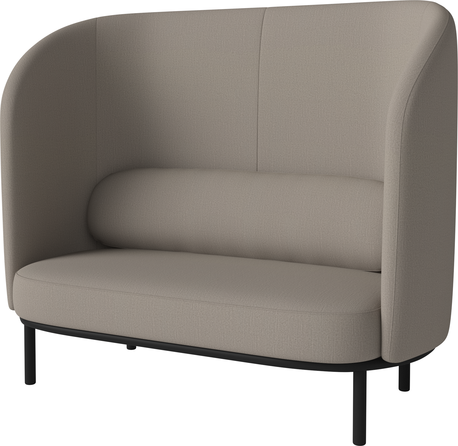 2-Sitzer-Sofa Fuuga-Nistbasis aus schwarzem Eichenholz