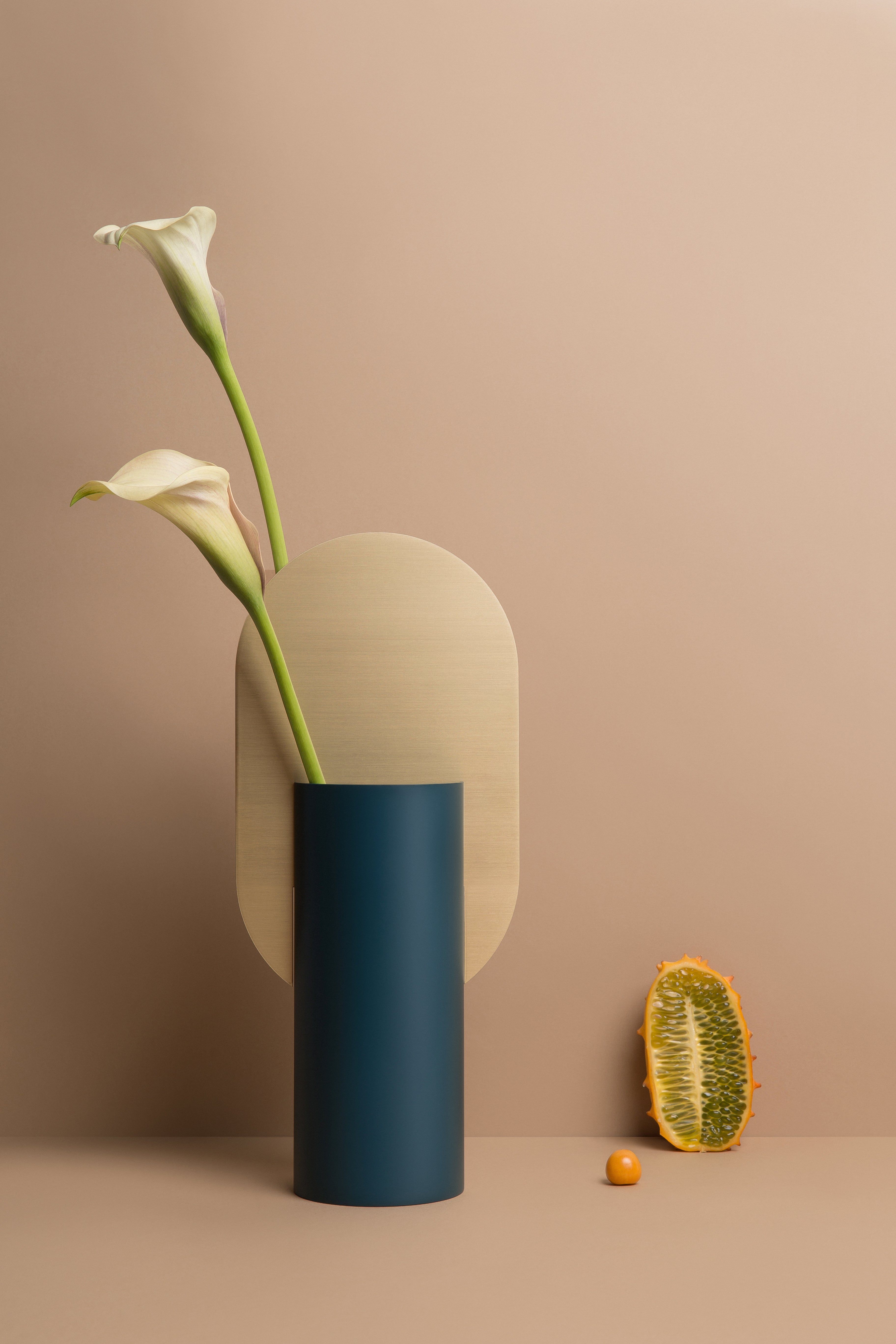 GENKE Blue Vase with Brass