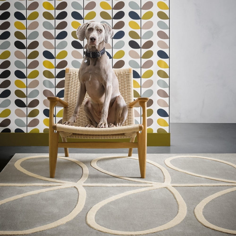 GIANT LINEAR STEM Gray with Beige Rug