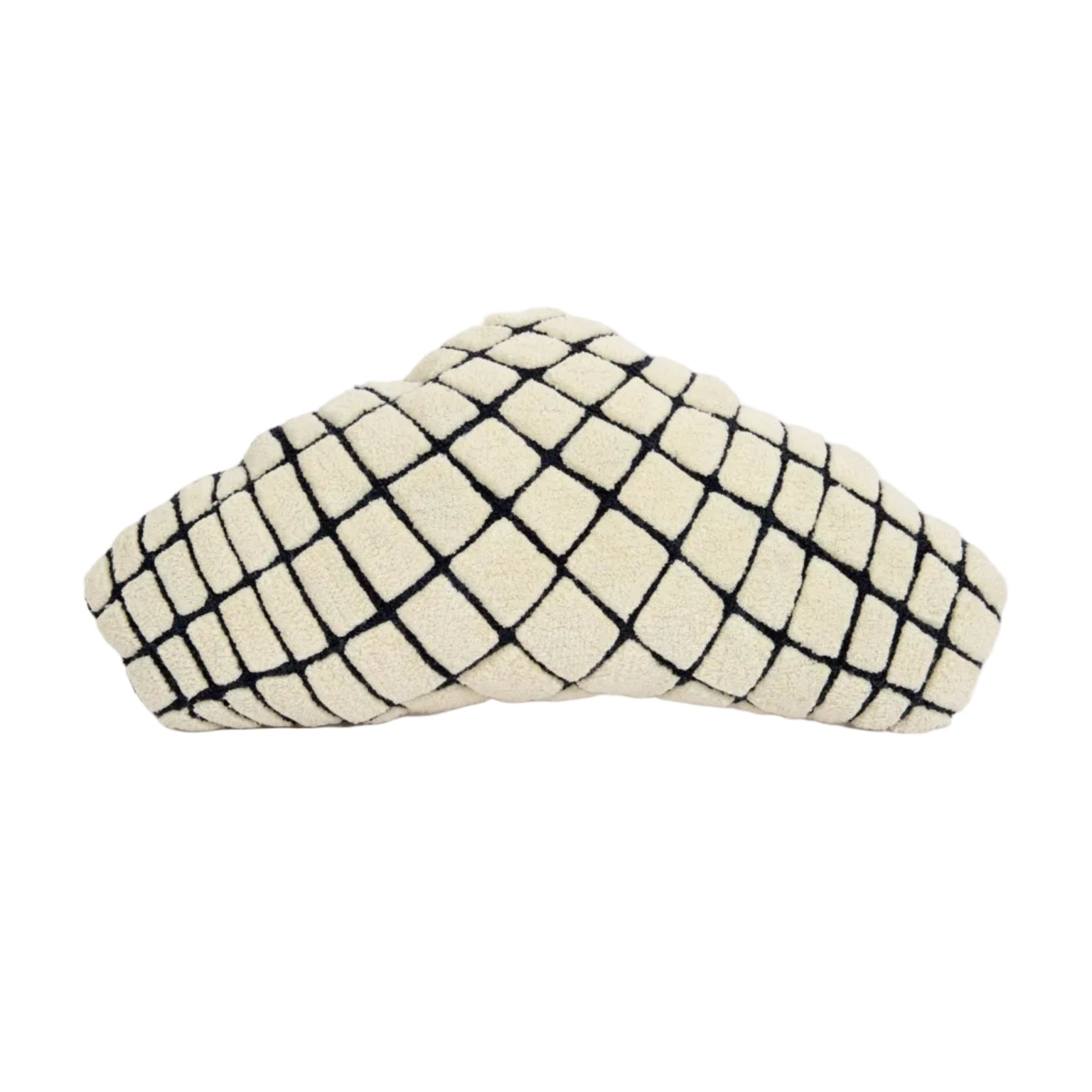 Decoratieve kussen GRID SLIM gebroken wit met zwart