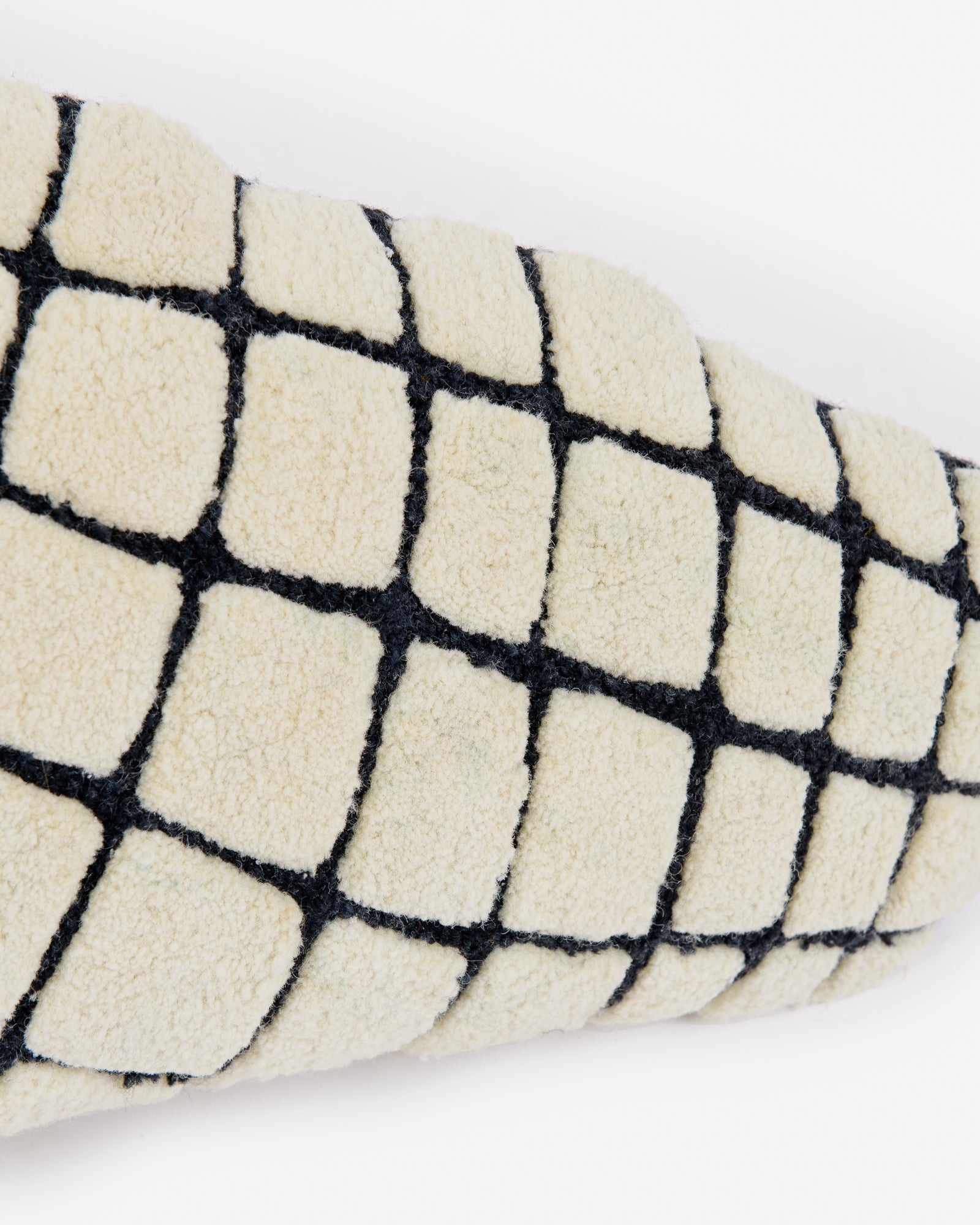 Decoratieve kussen GRID SLIM gebroken wit met zwart