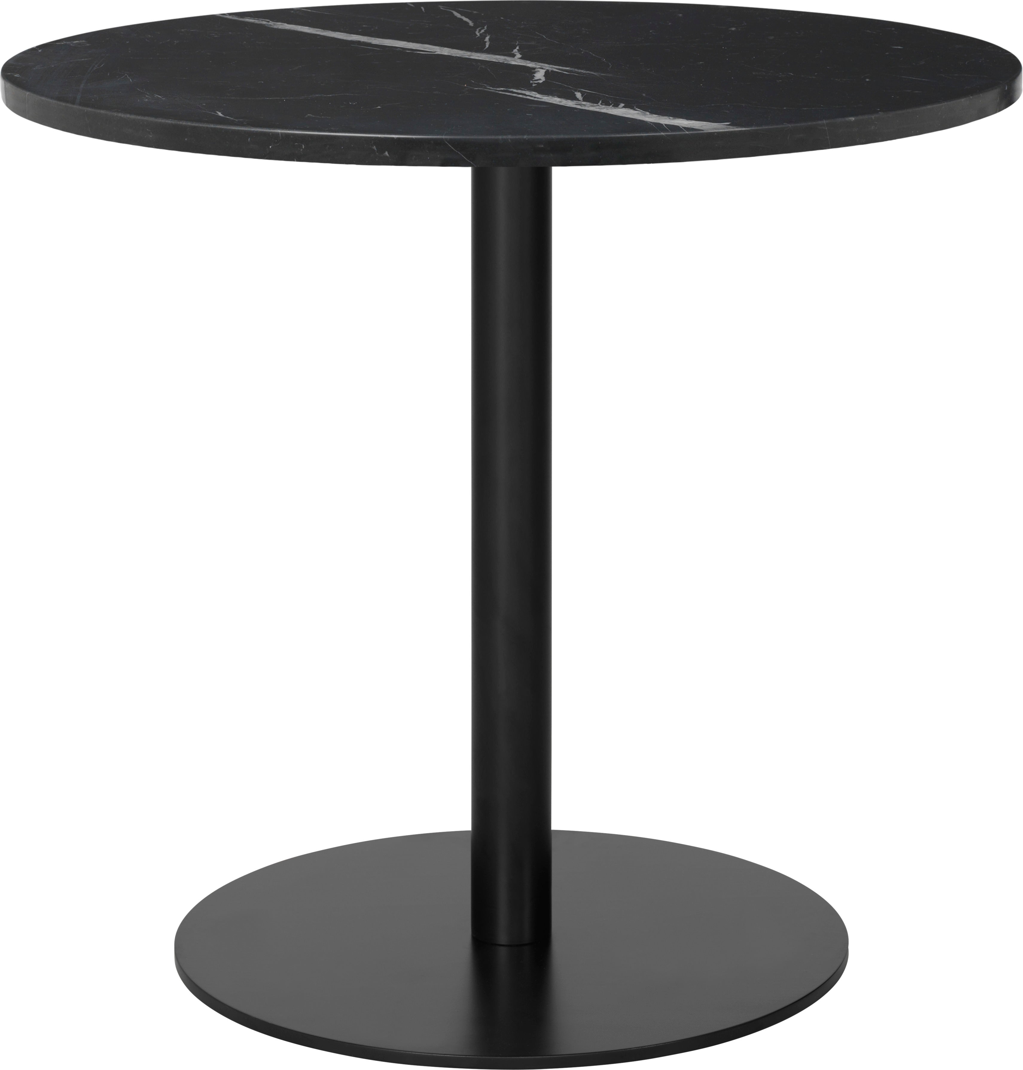 Ronde tafel 1.0 zwart marmer met zwarte voet