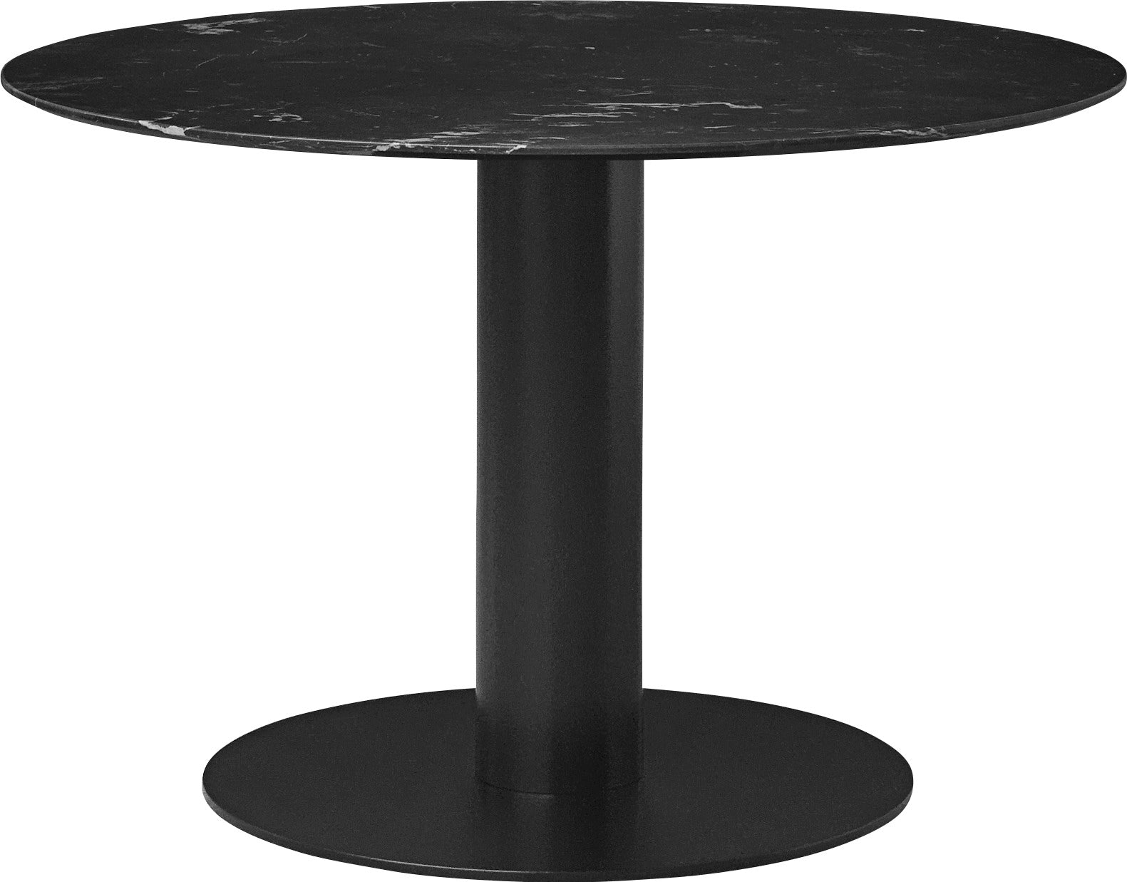 Round table 2.0 black marble with black base