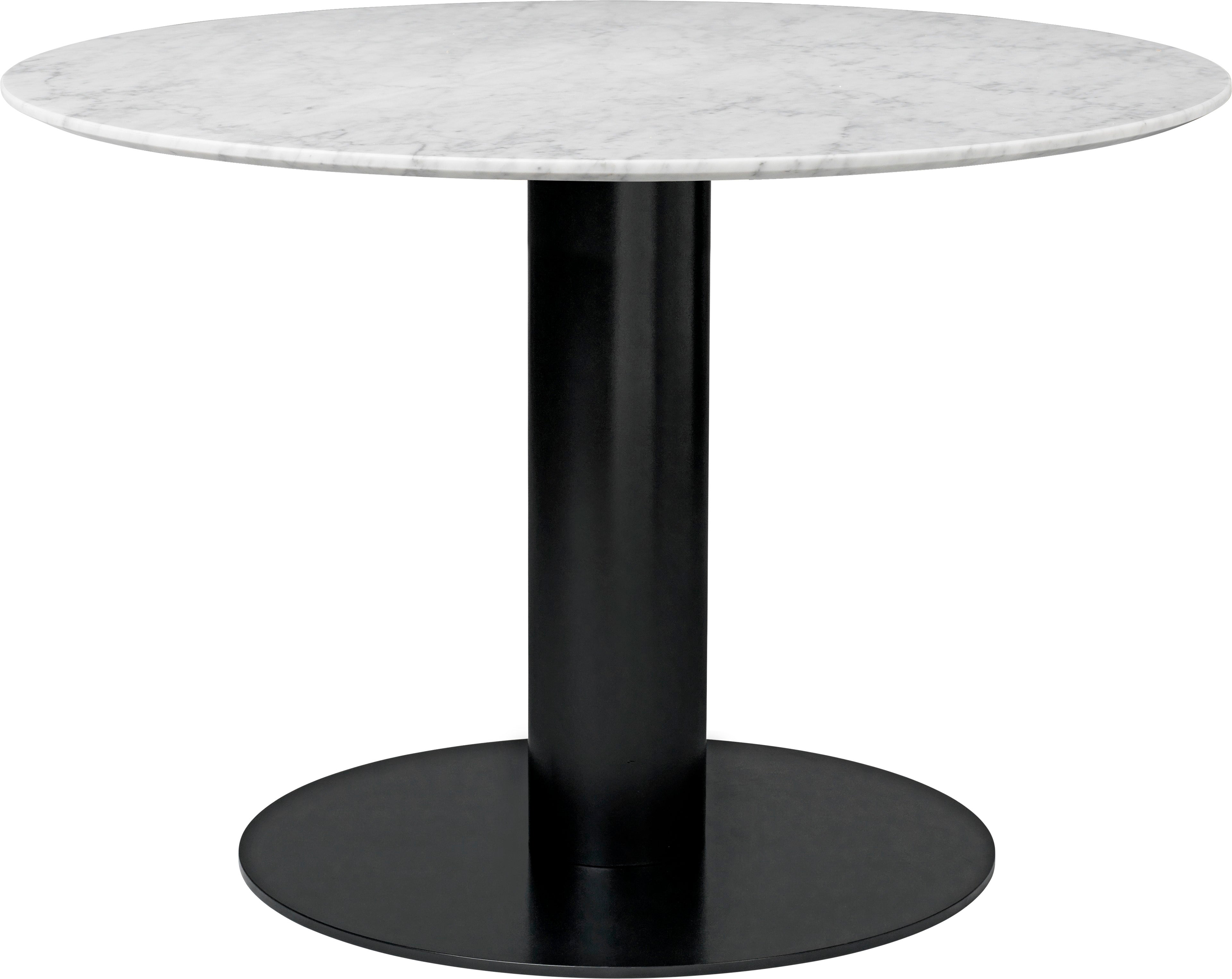 Round table 2.0 white marble with black base