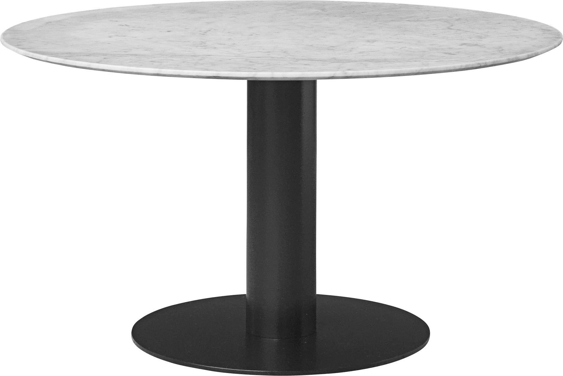 Round table 2.0 white marble with black base