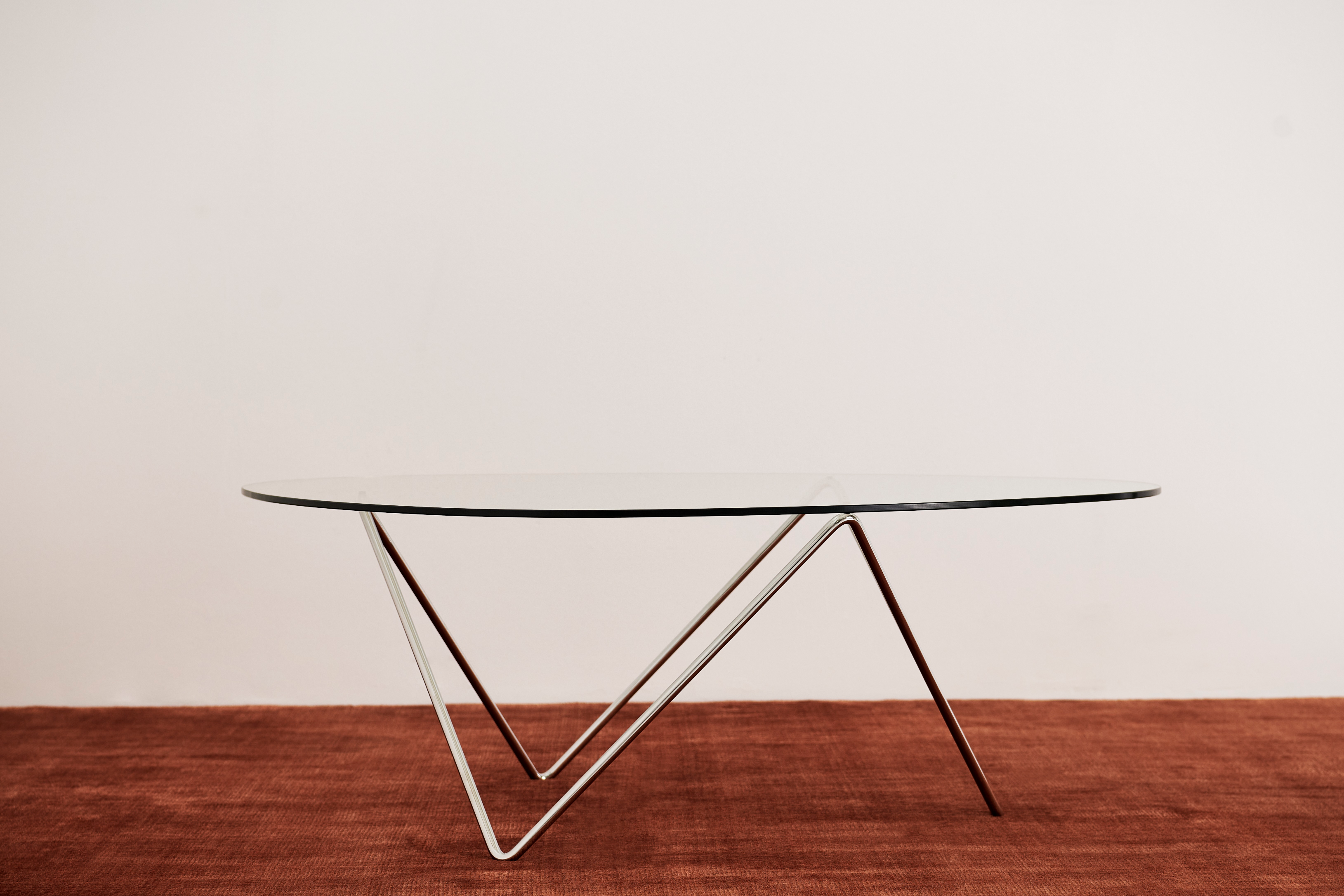 PEDRERA Coffee Table with Smoked Glass and Chrome Base