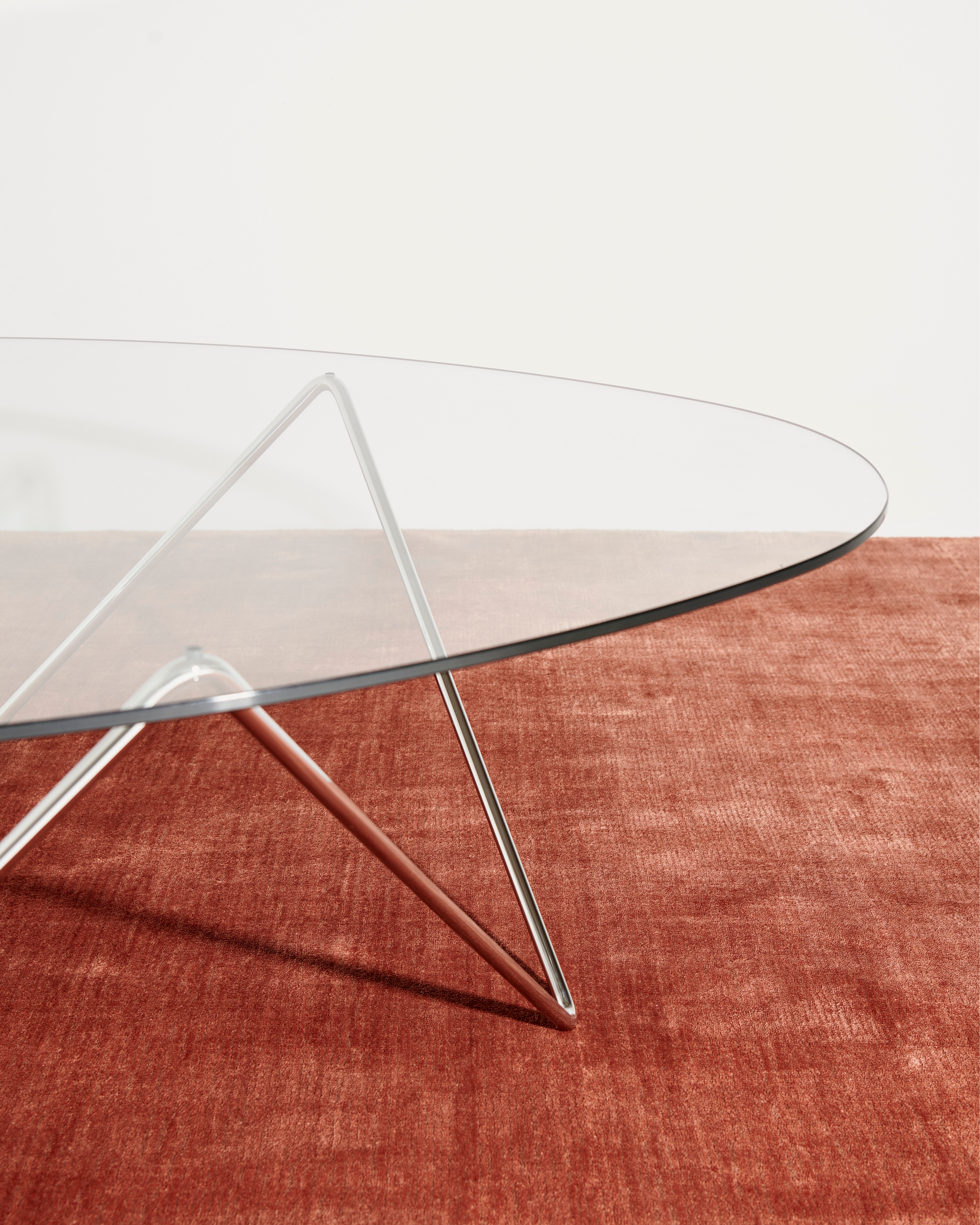 PEDRERA Coffee Table with Smoked Glass and Chrome Base