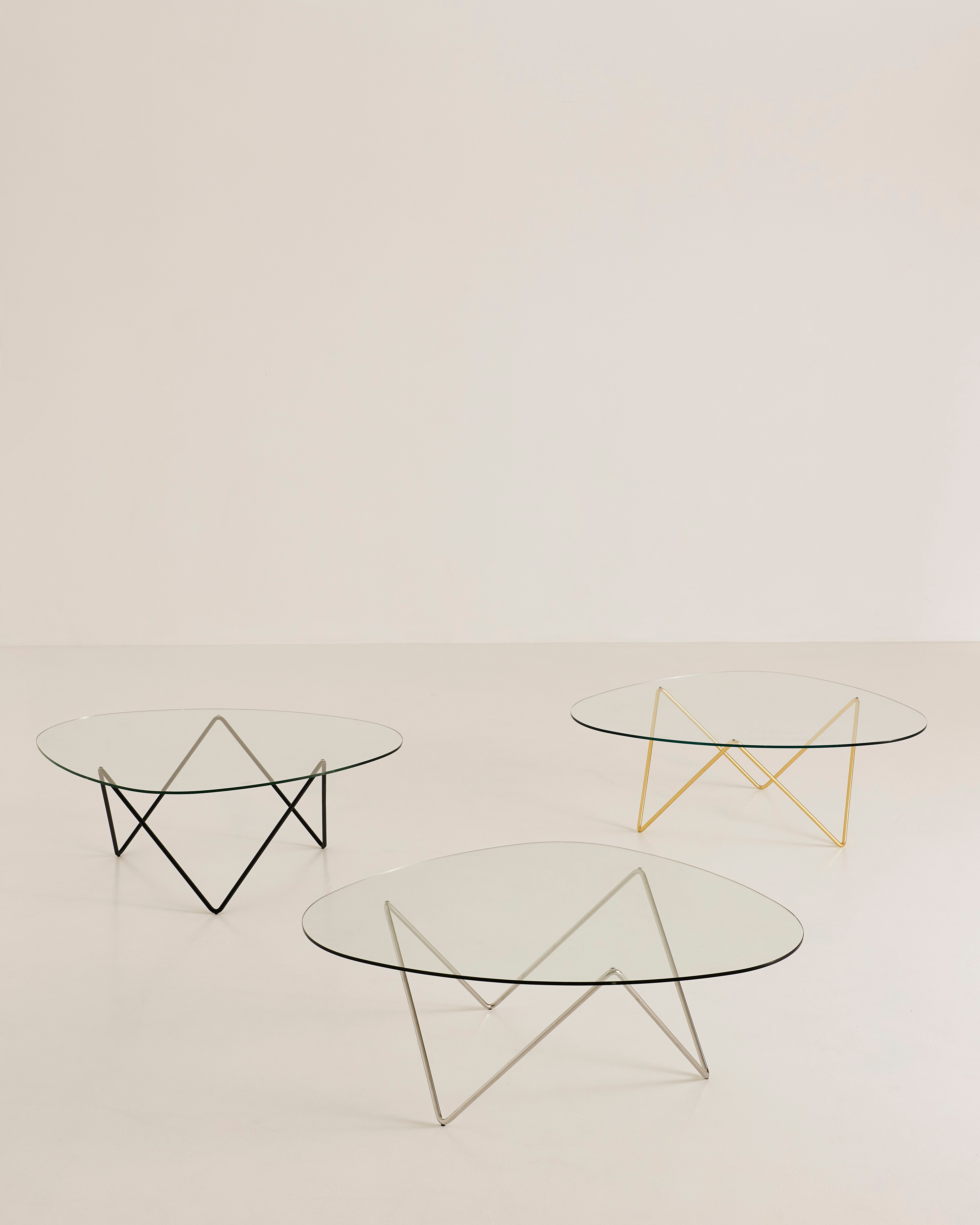 PEDRERA Coffee Table with Smoked Glass and Chrome Base
