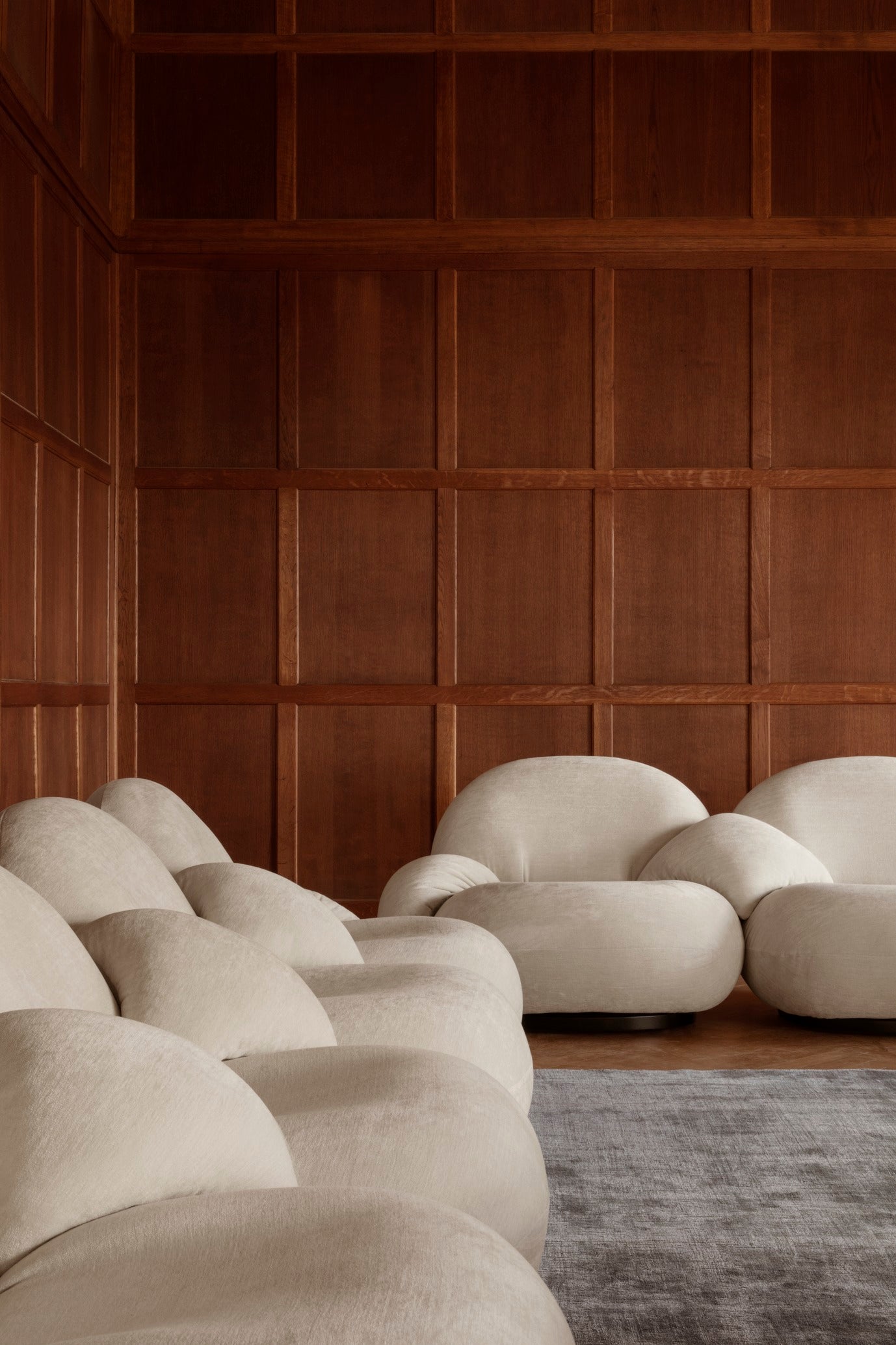 Bank 3-zits PACHA gestoffeerd met een gouden basis