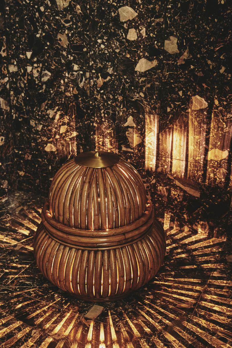 Outdoor floor lamp BOHEMIAN rattan