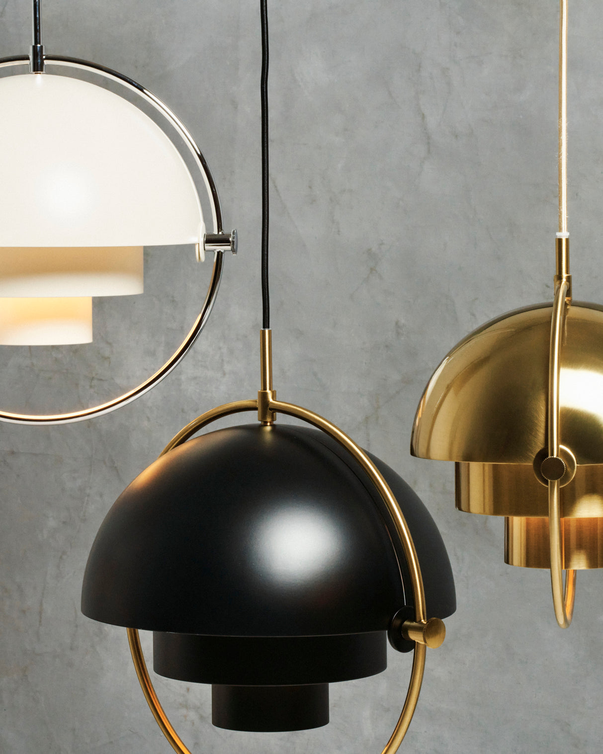 MULTI-LITE pink pendant lamp with brass