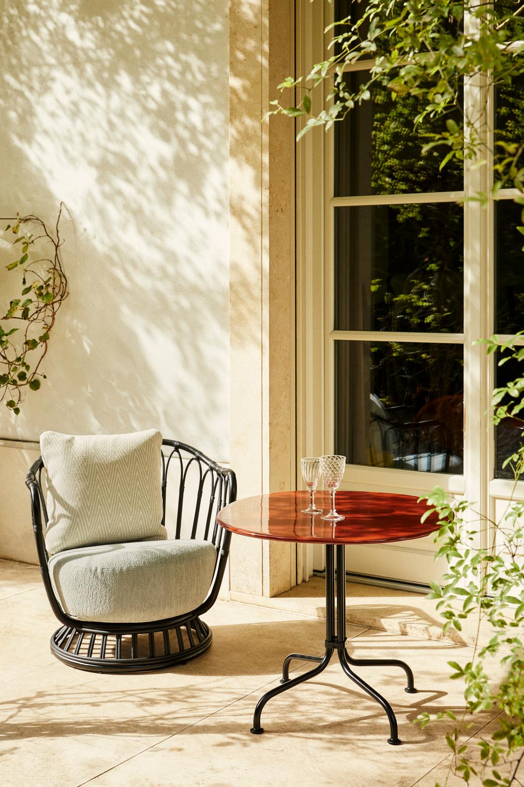 Gartenstuhl GRACE gepolstert mit beigem Gestell