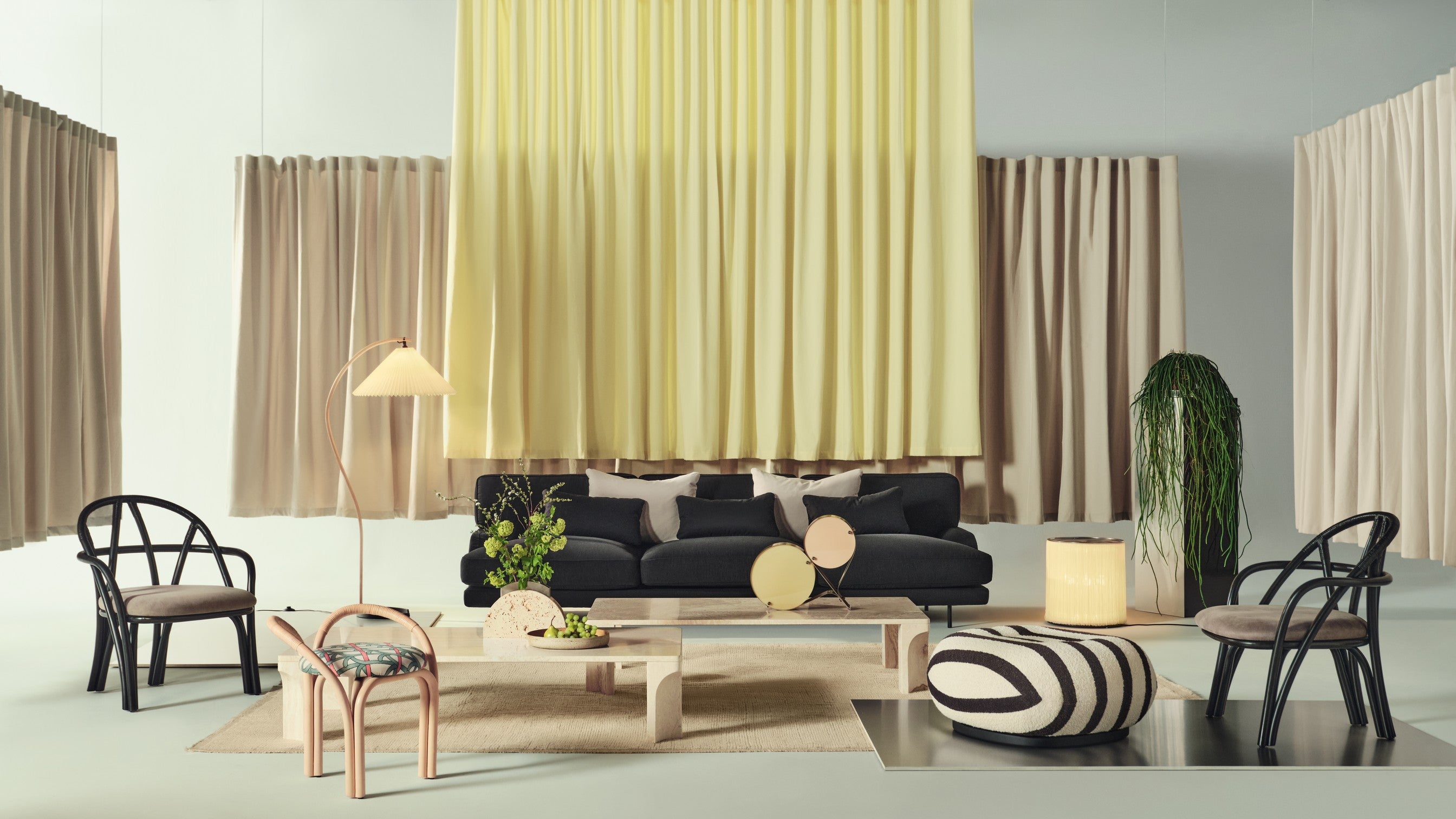 COPPIA Tischleuchte Creme mit Olive