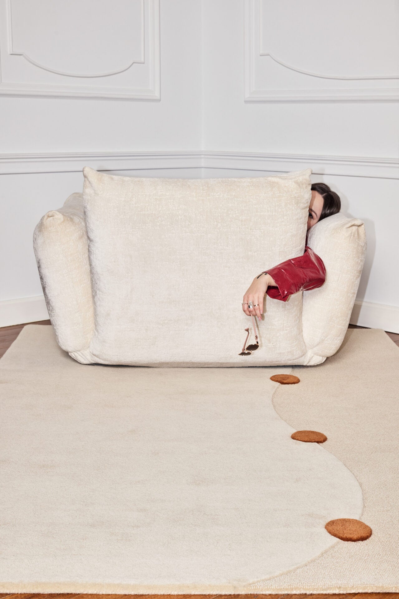 Dywan GDYNIA beżowy z ceglanym
