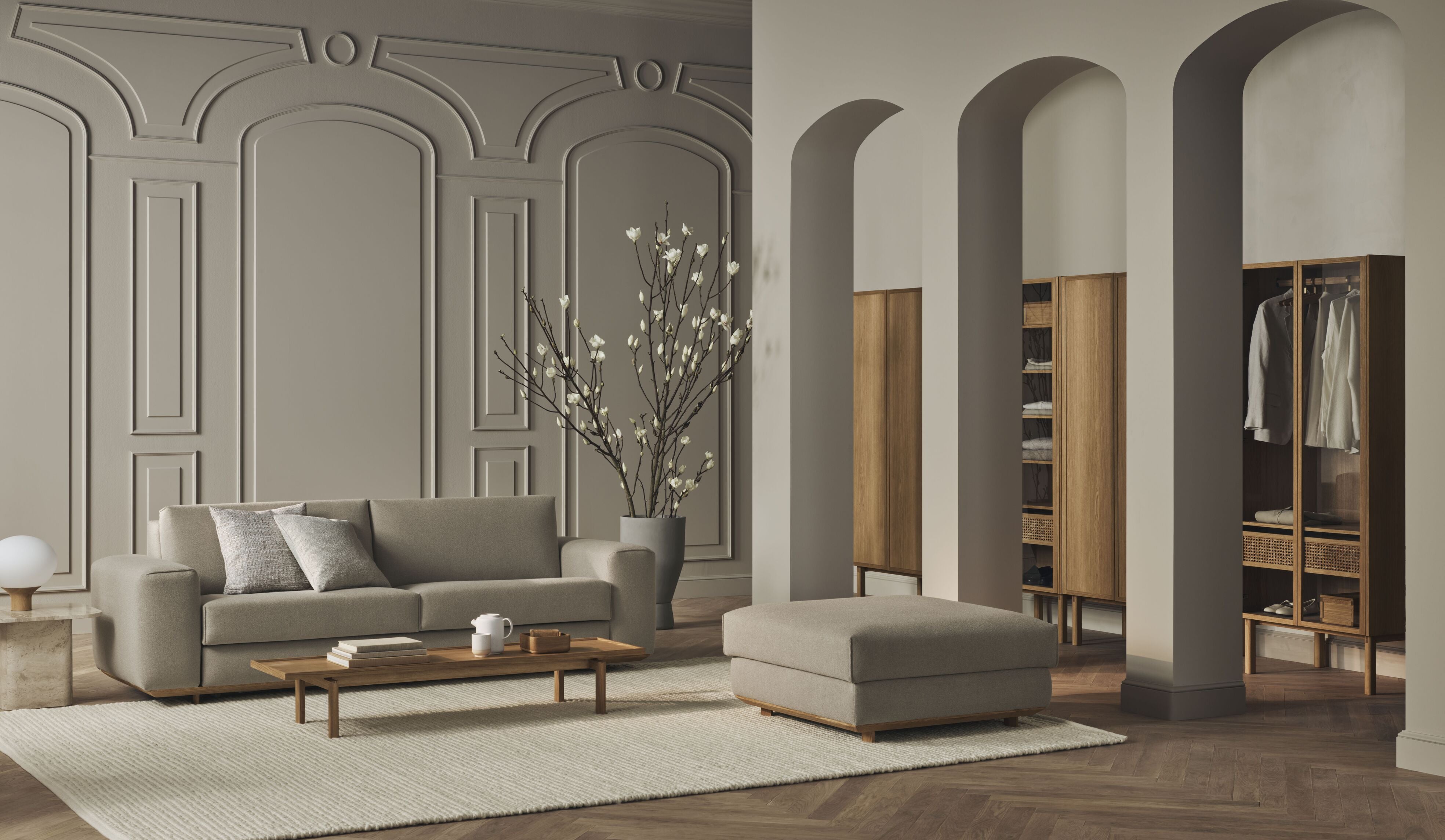 Gelöste 3-Sitzer-Sofa-Basis aus Eichenholz