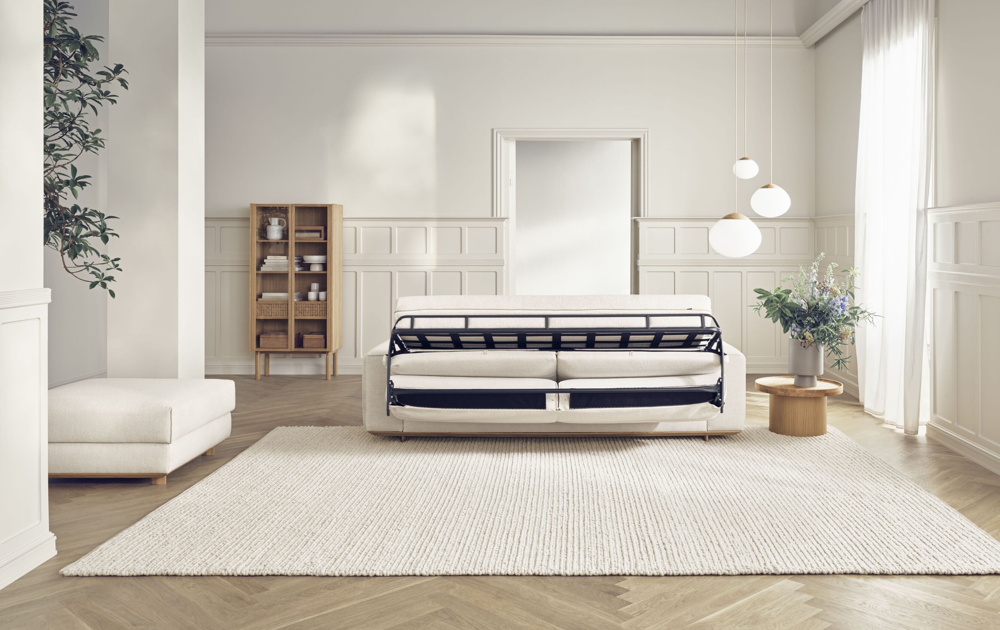 Sofa met een 2,5-zitplaats GEST op een basis van gebleekt eikenhout