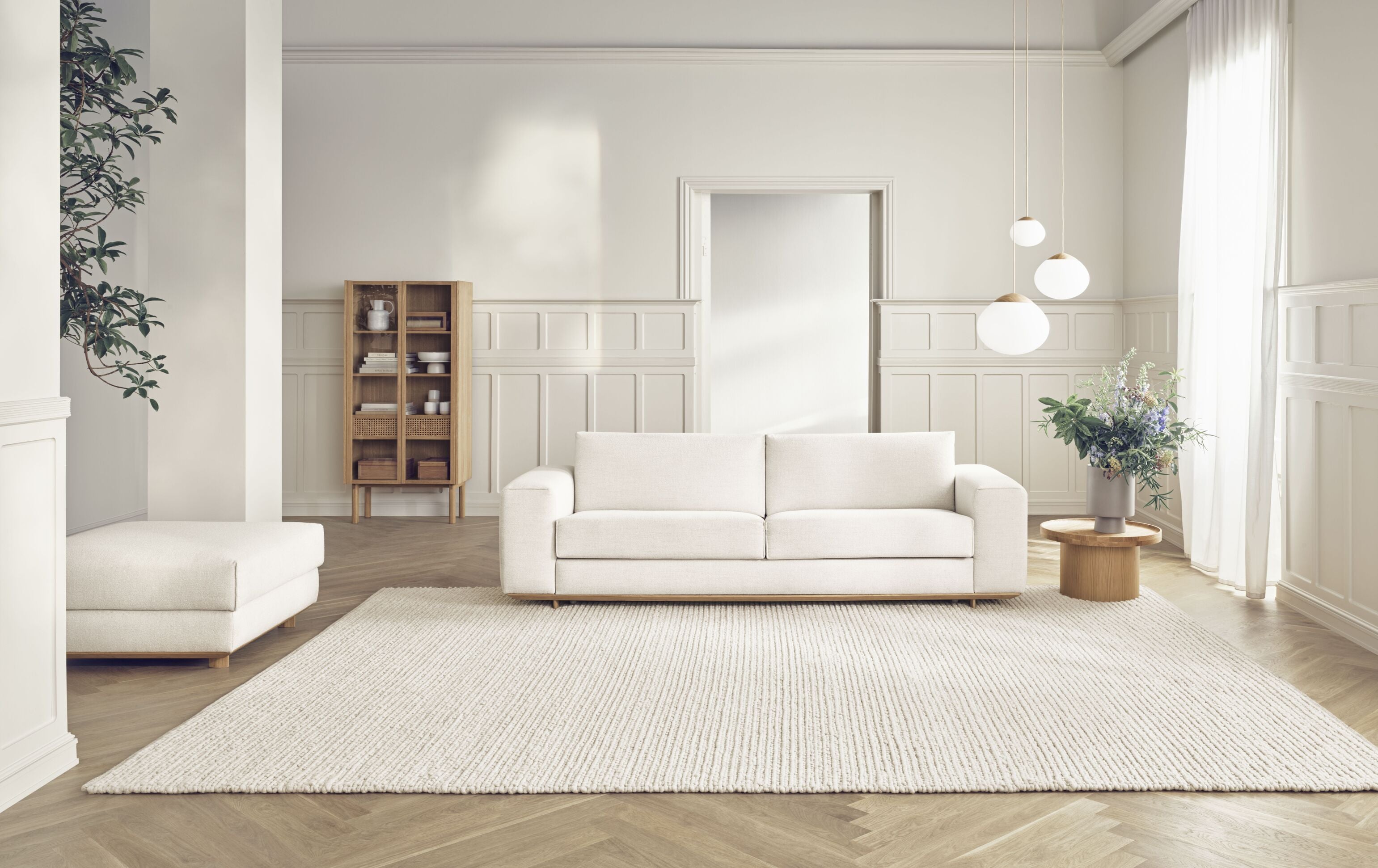 Plateau Seitentisch schwarzer Eiche Holz