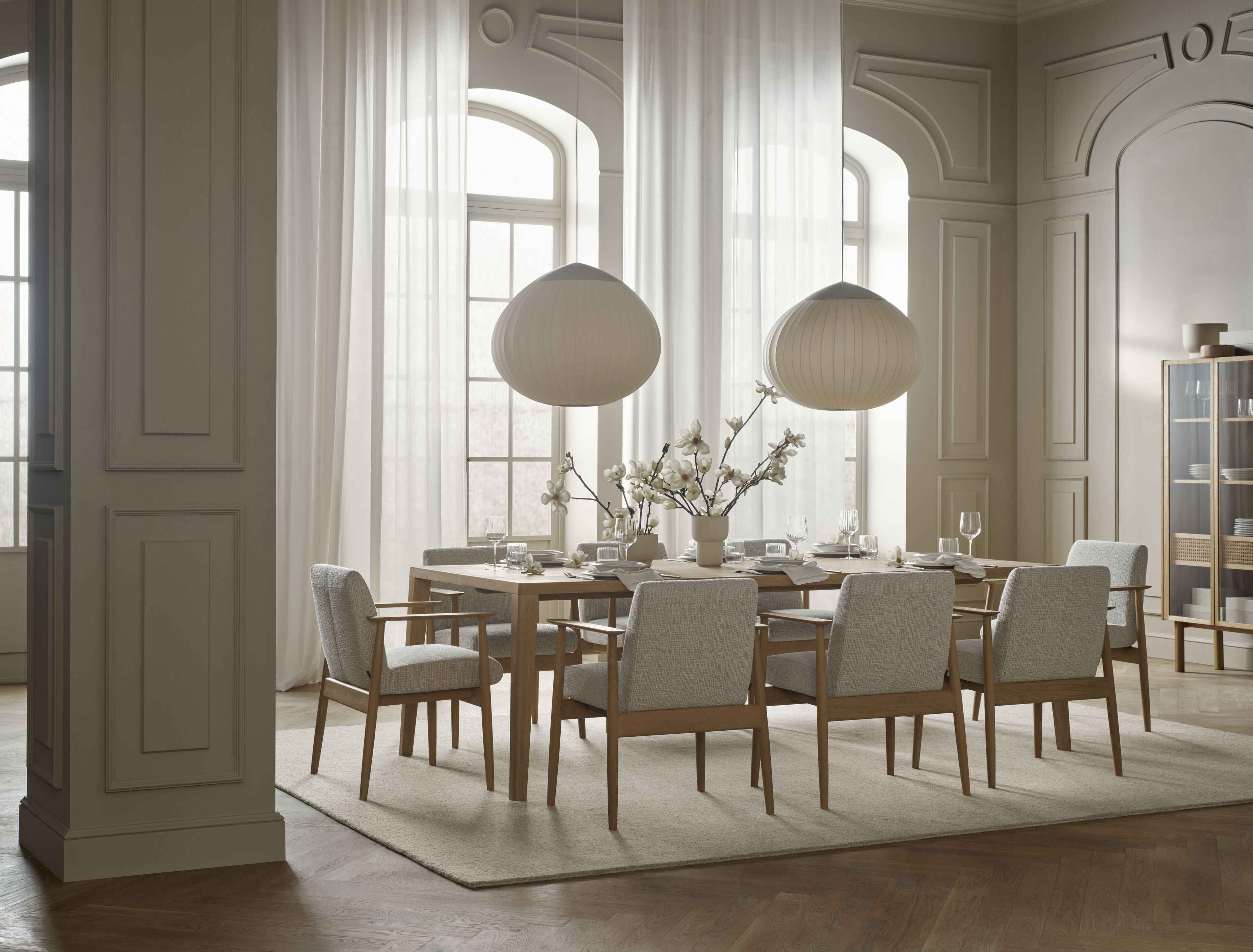 VISTI fauteuil met armleuningen, eikenhouten basis