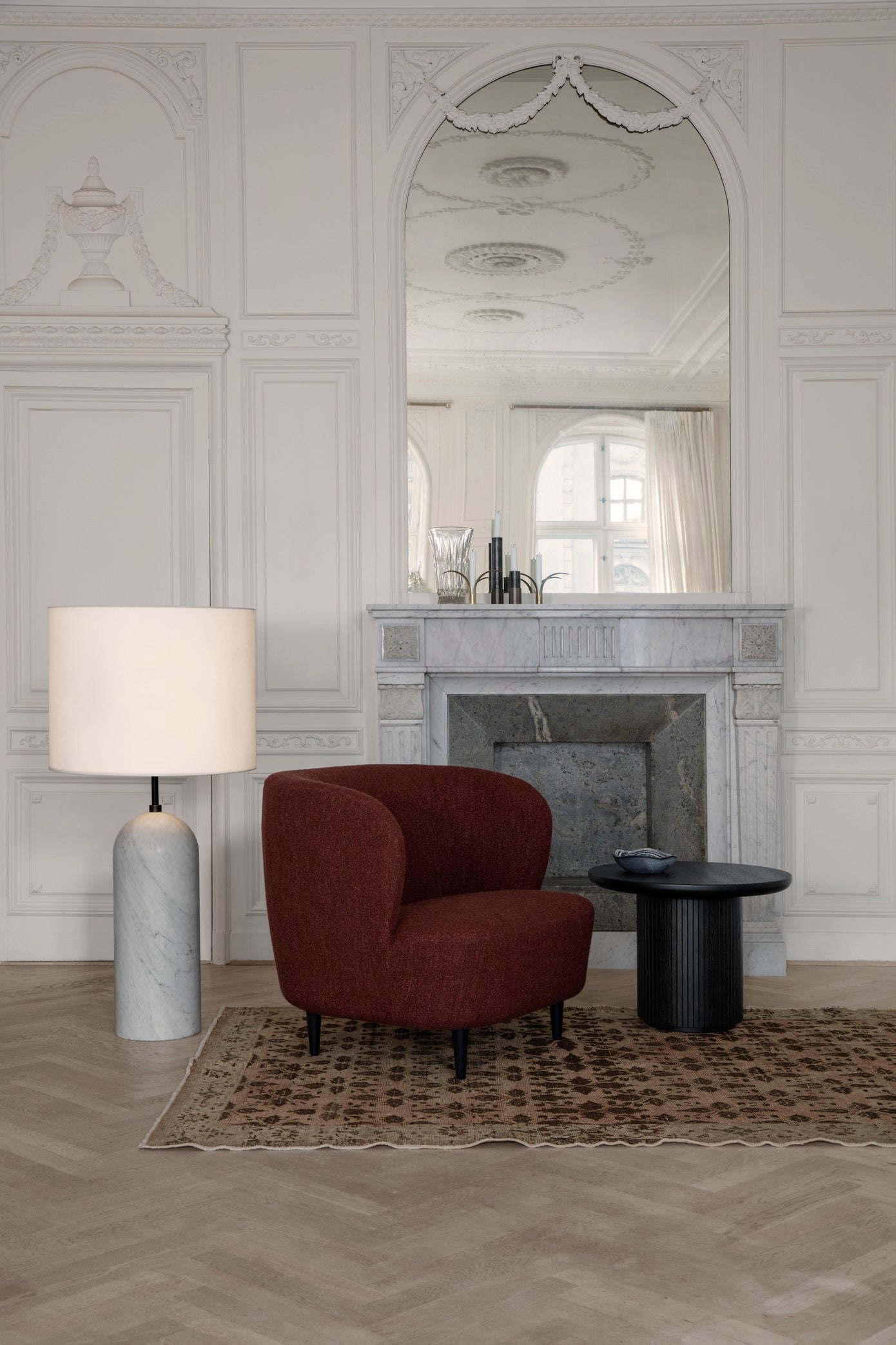 Vloerlamp GRAVITY XL wit marmer