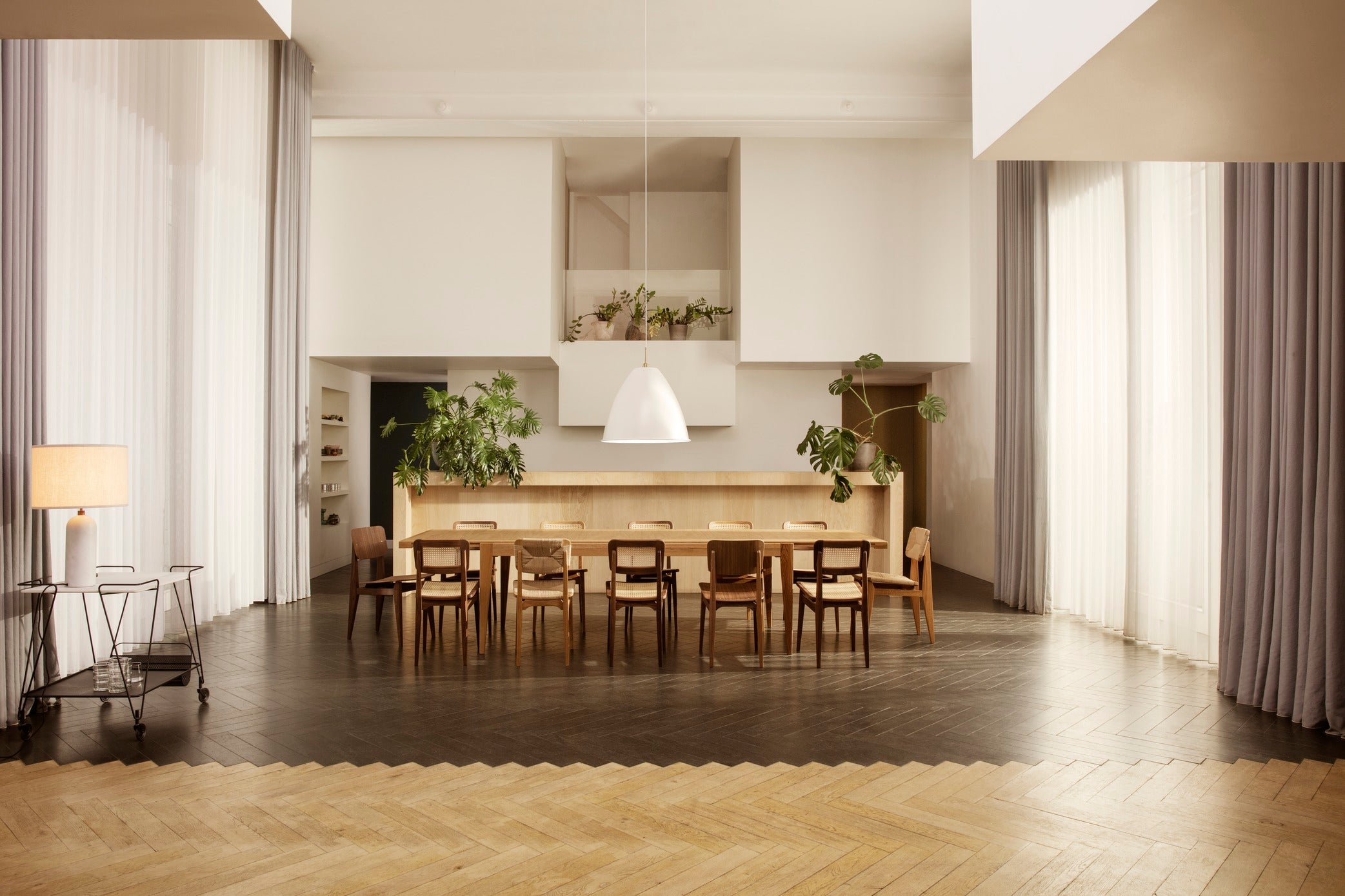 C-CHAIR walnut wood chair with weaving