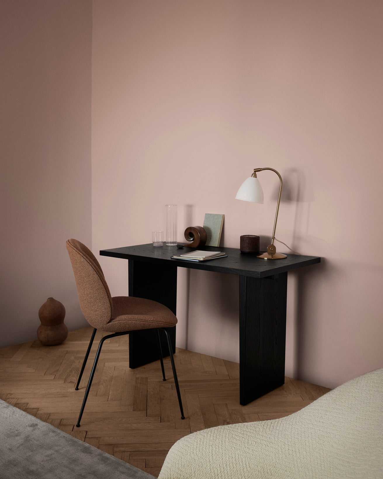 BESTLITE BL2 Table Lamp Brass with Cream Shade