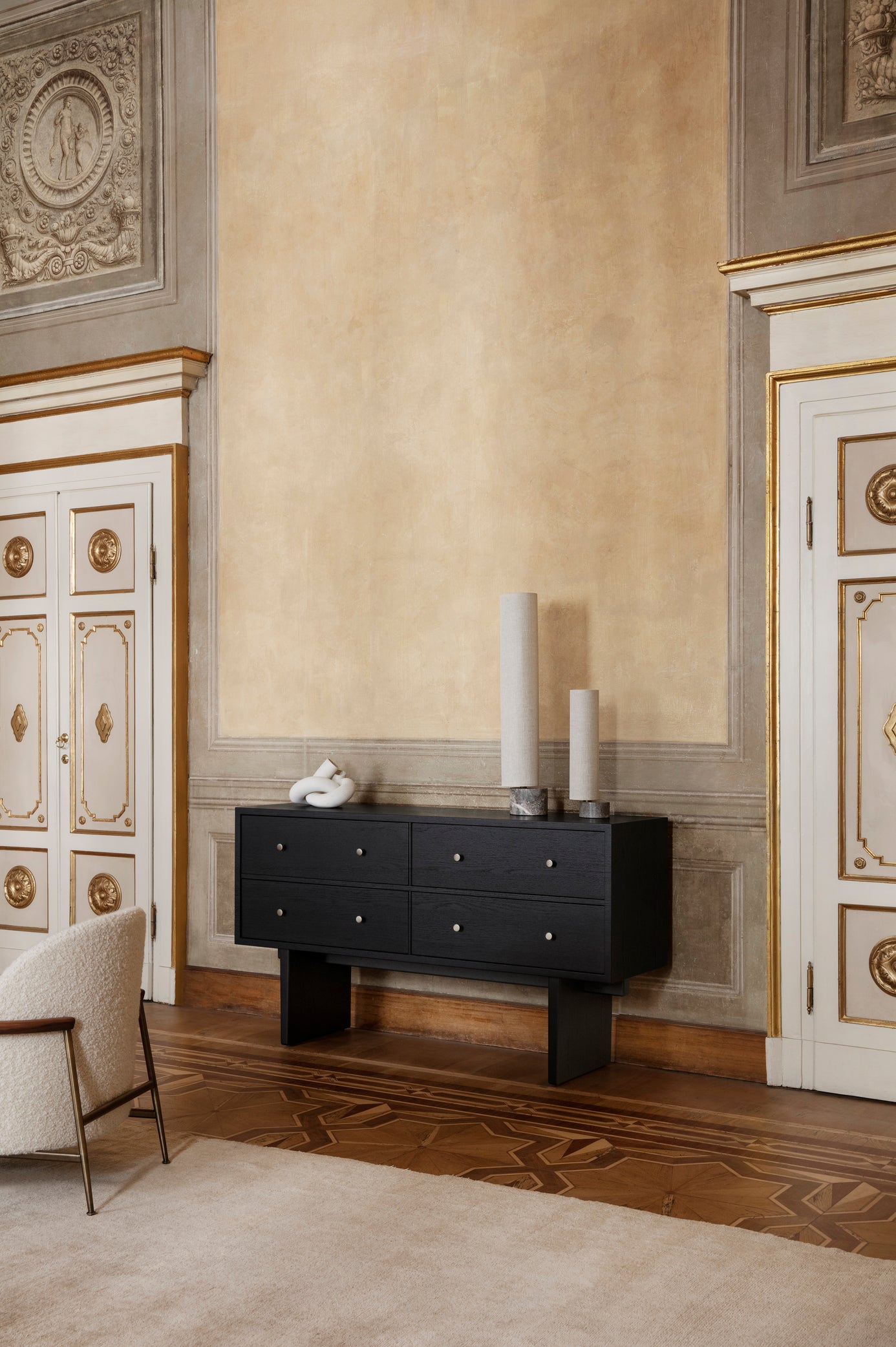 PRIVATE chest of drawers black oak veneer