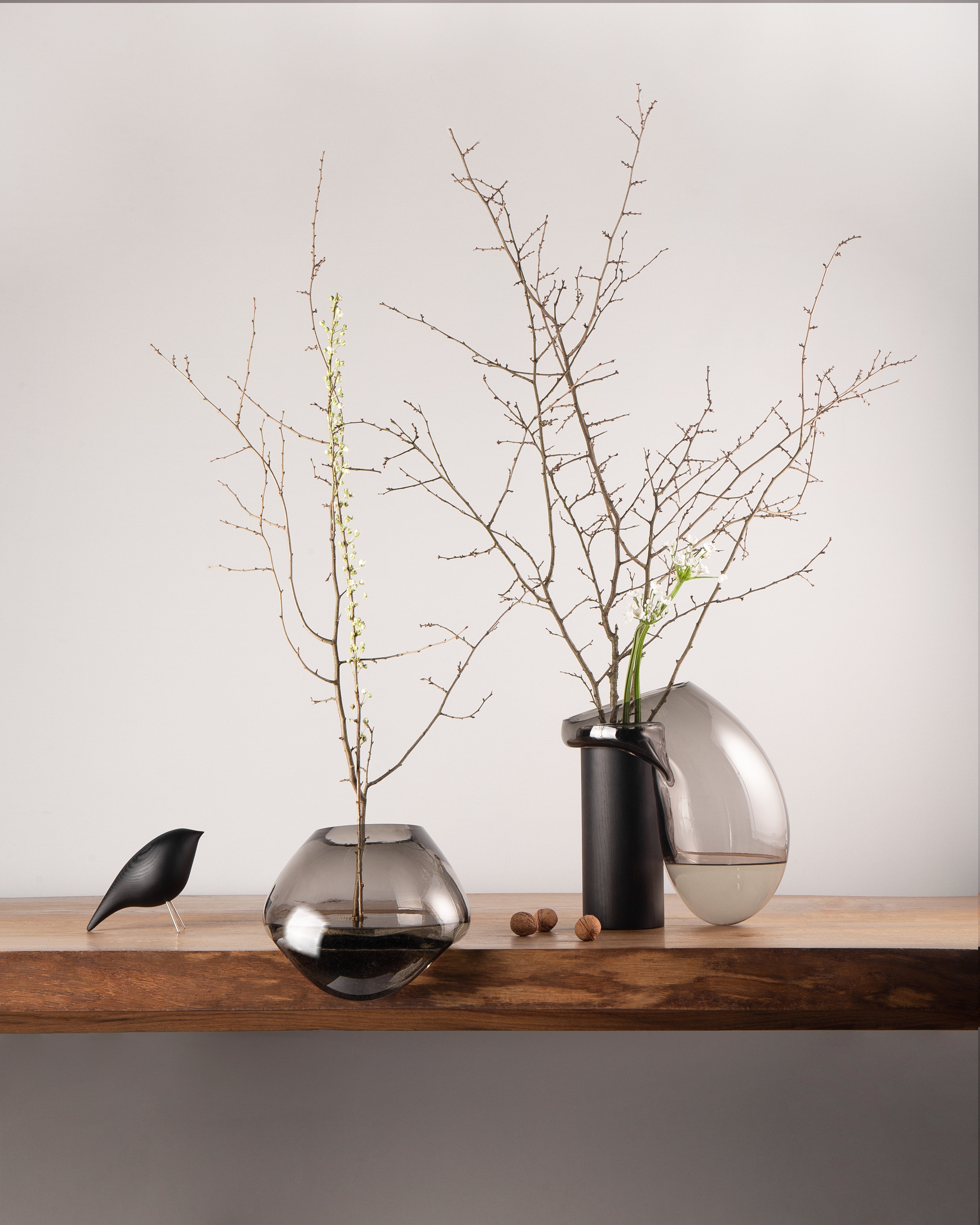 GUTTA BOON vase gray with black