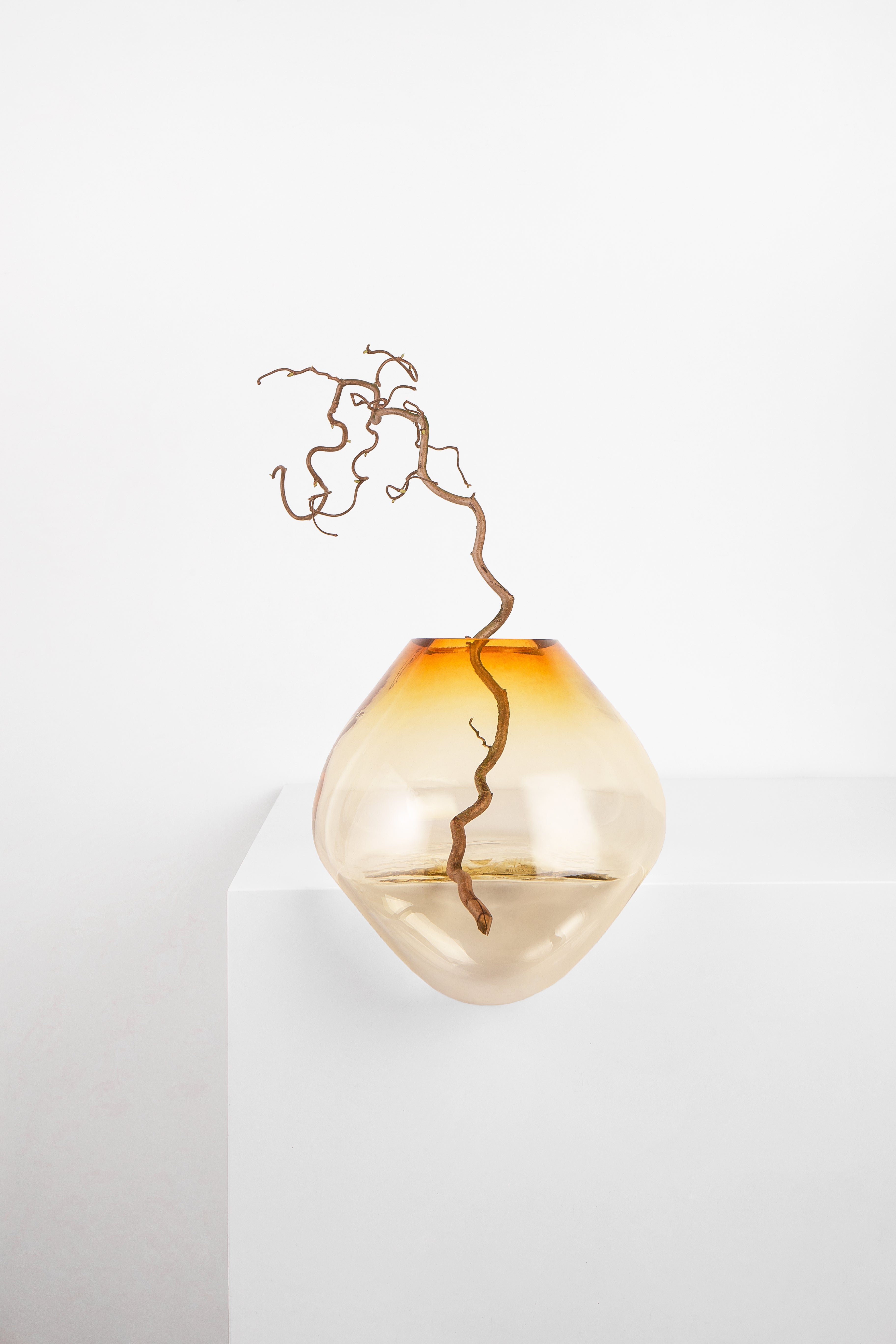 Vase GUTTA bernsteinfarbenes Glas