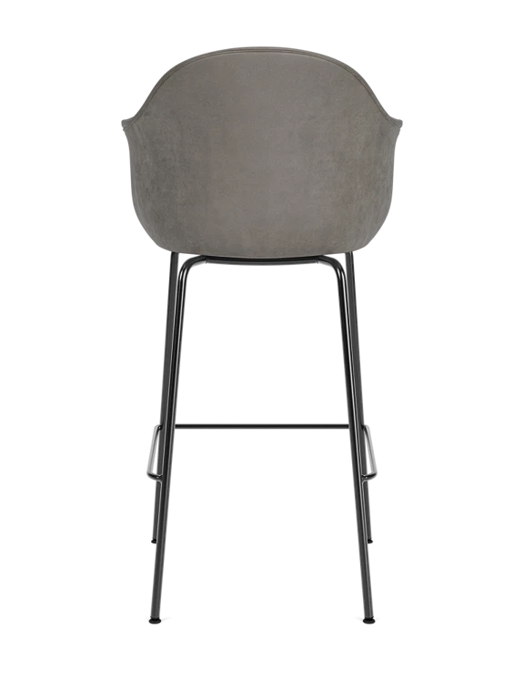 Hocker met armleuningen HARBOUR grijs leer